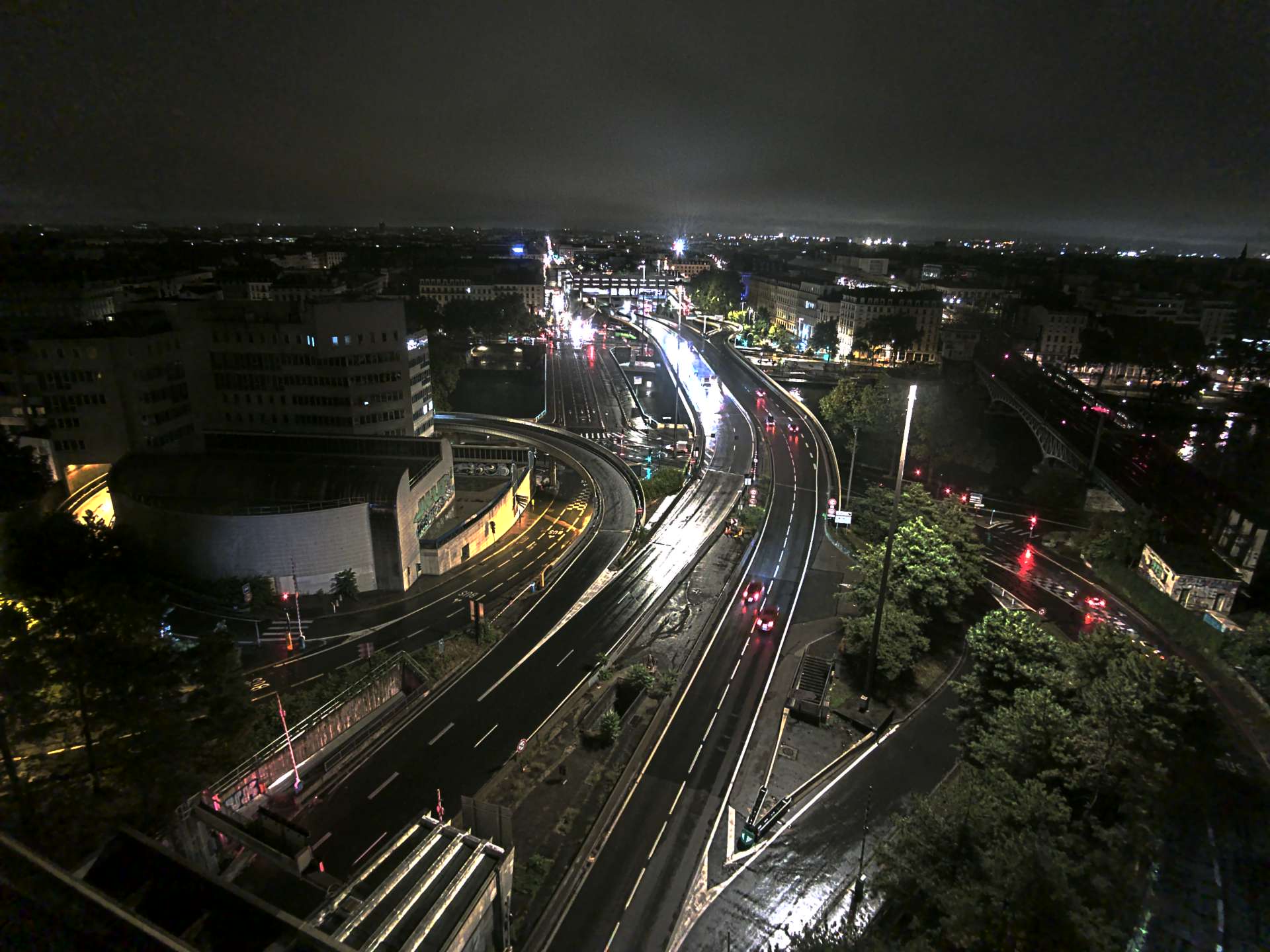 Caméra autoroute à Lyon Perrache à l'entrée Sud du Tunnel sous Fourvière, en direction de Marseille