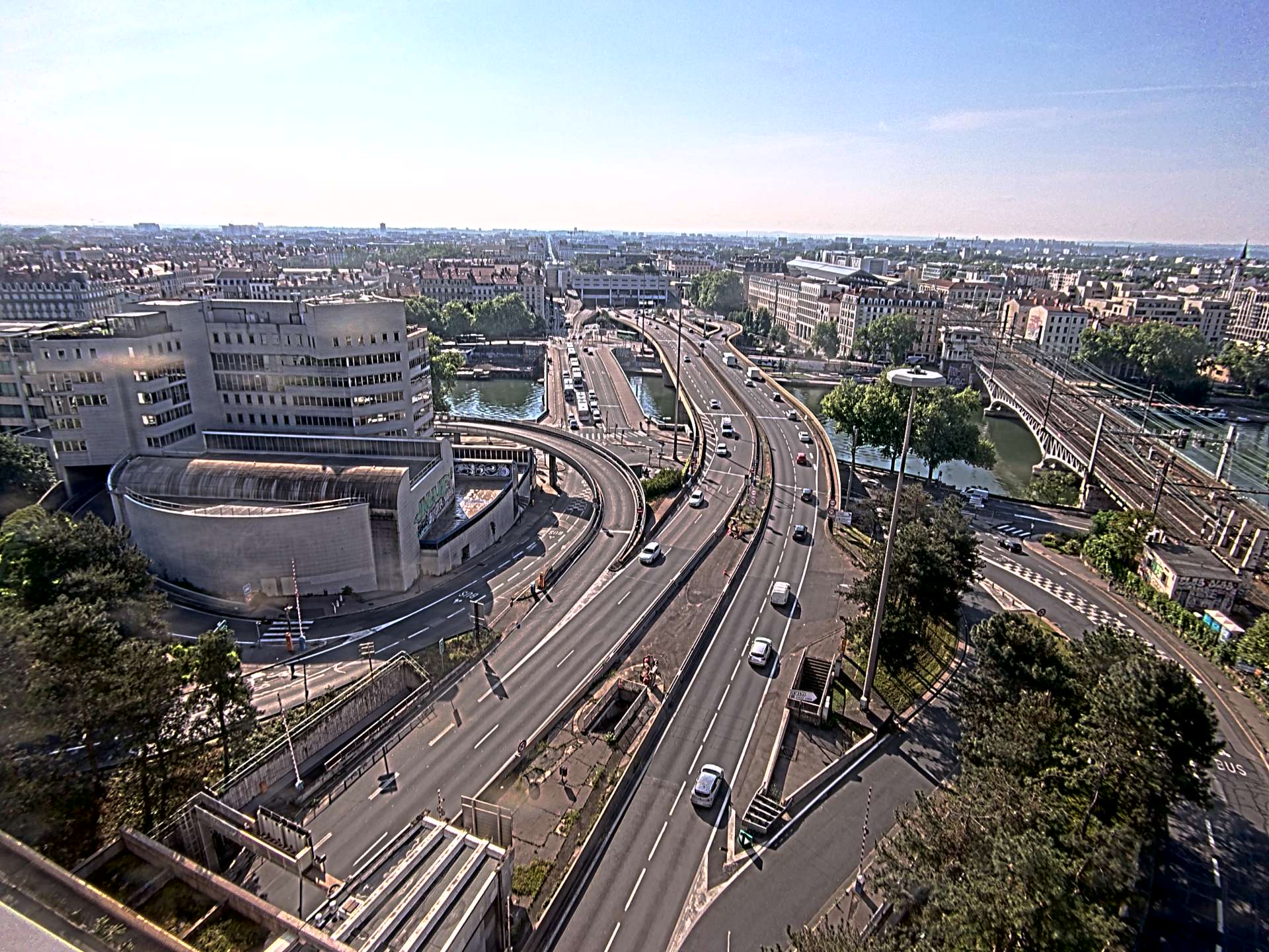 Caméra autoroute à Lyon Perrache à l'entrée Sud du Tunnel sous Fourvière, en direction de Marseille