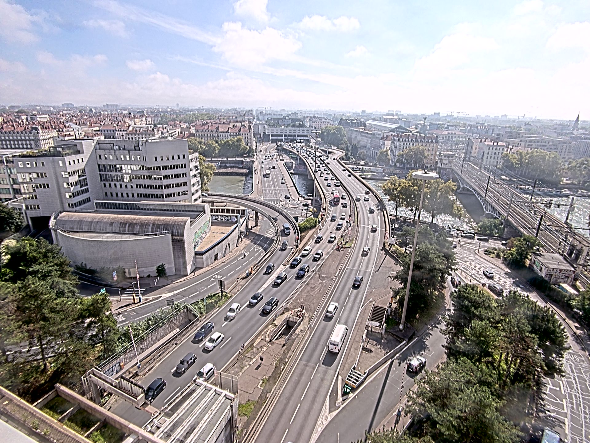 Caméra autoroute à Lyon Perrache à l'entrée Sud du Tunnel sous Fourvière, en direction de Marseille
