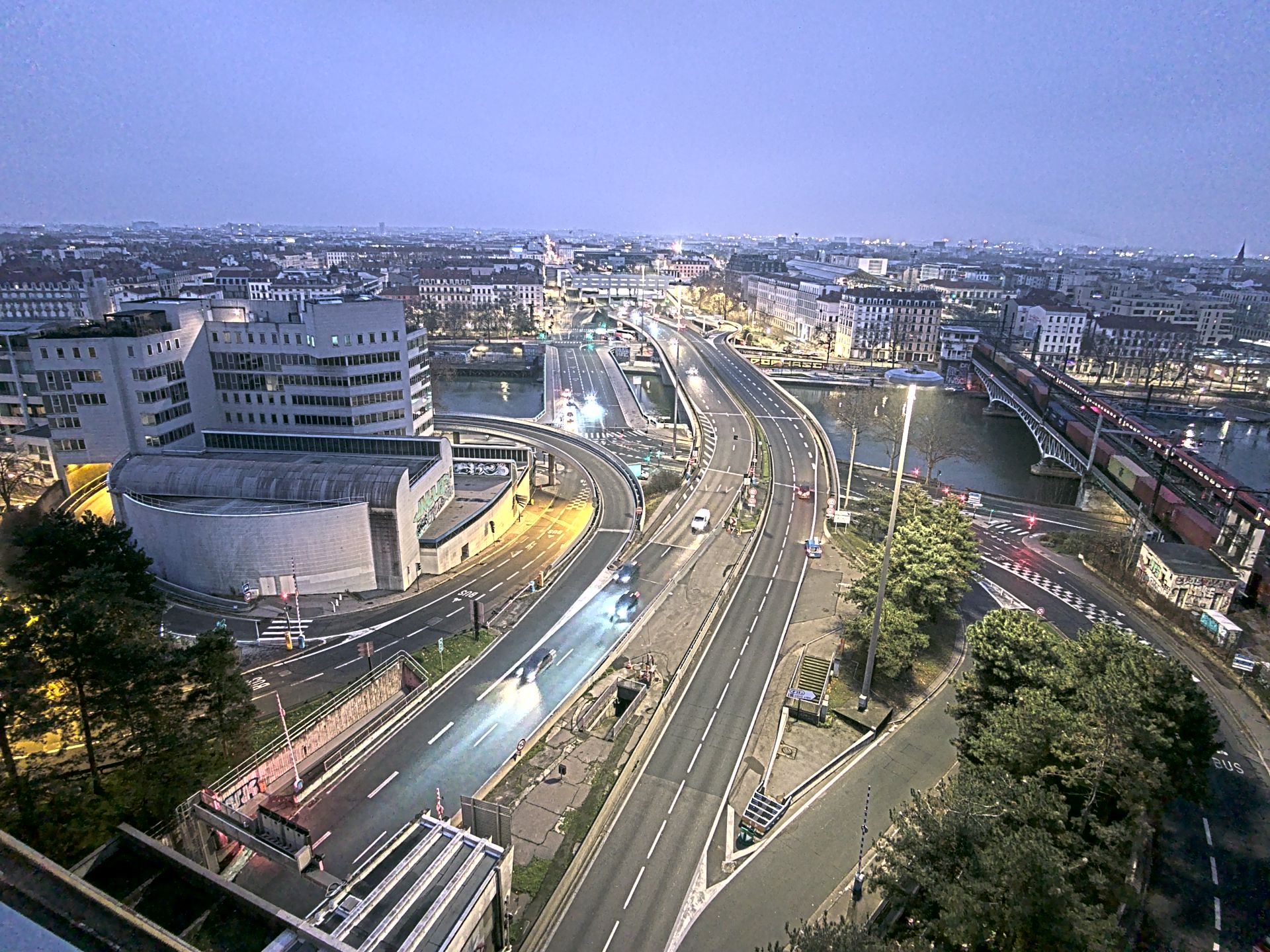 Caméra autoroute à Lyon Perrache à l'entrée Sud du Tunnel sous Fourvière, en direction de Marseille
