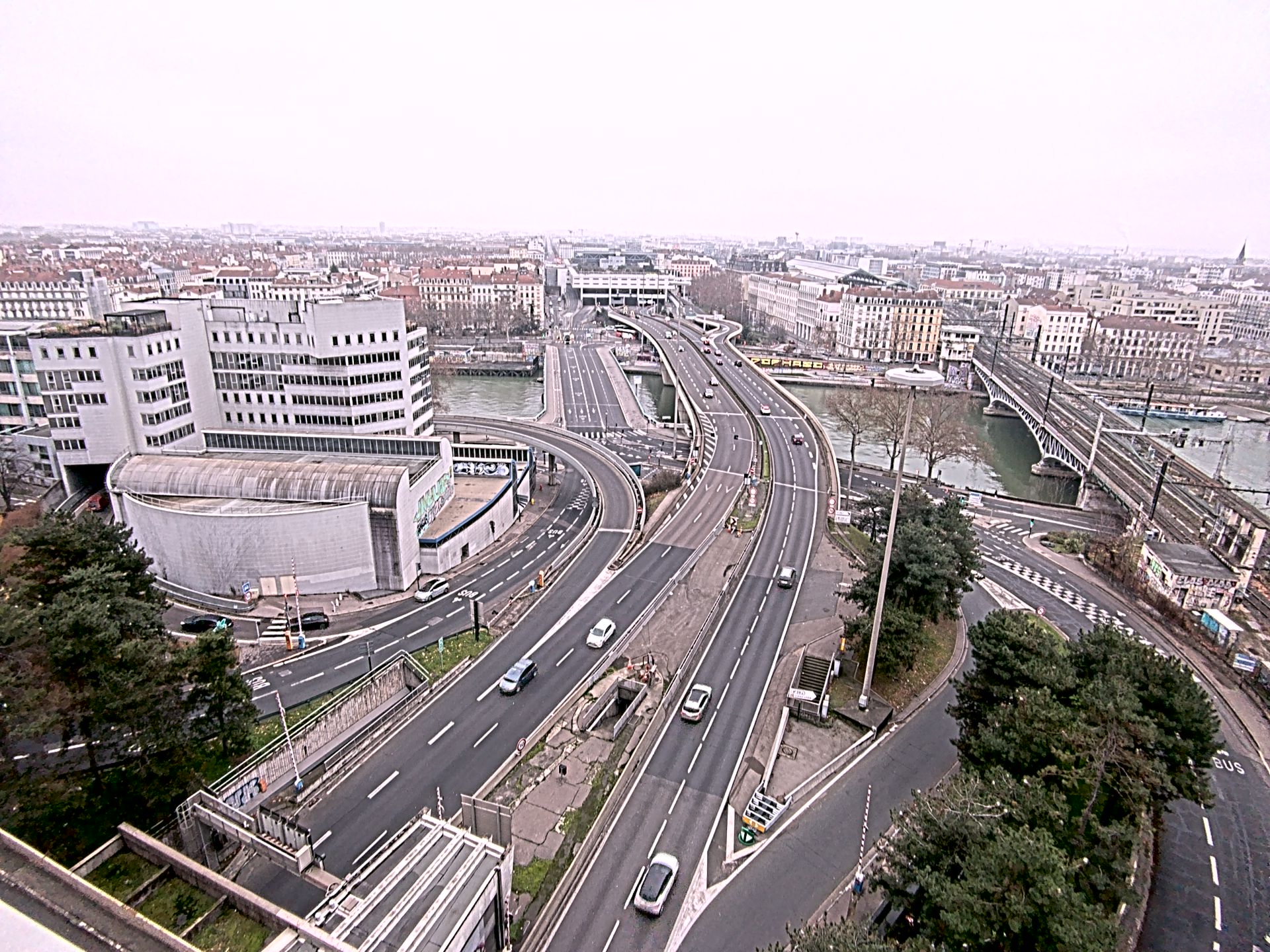 Caméra autoroute à Lyon Perrache à l'entrée Sud du Tunnel sous Fourvière, en direction de Marseille