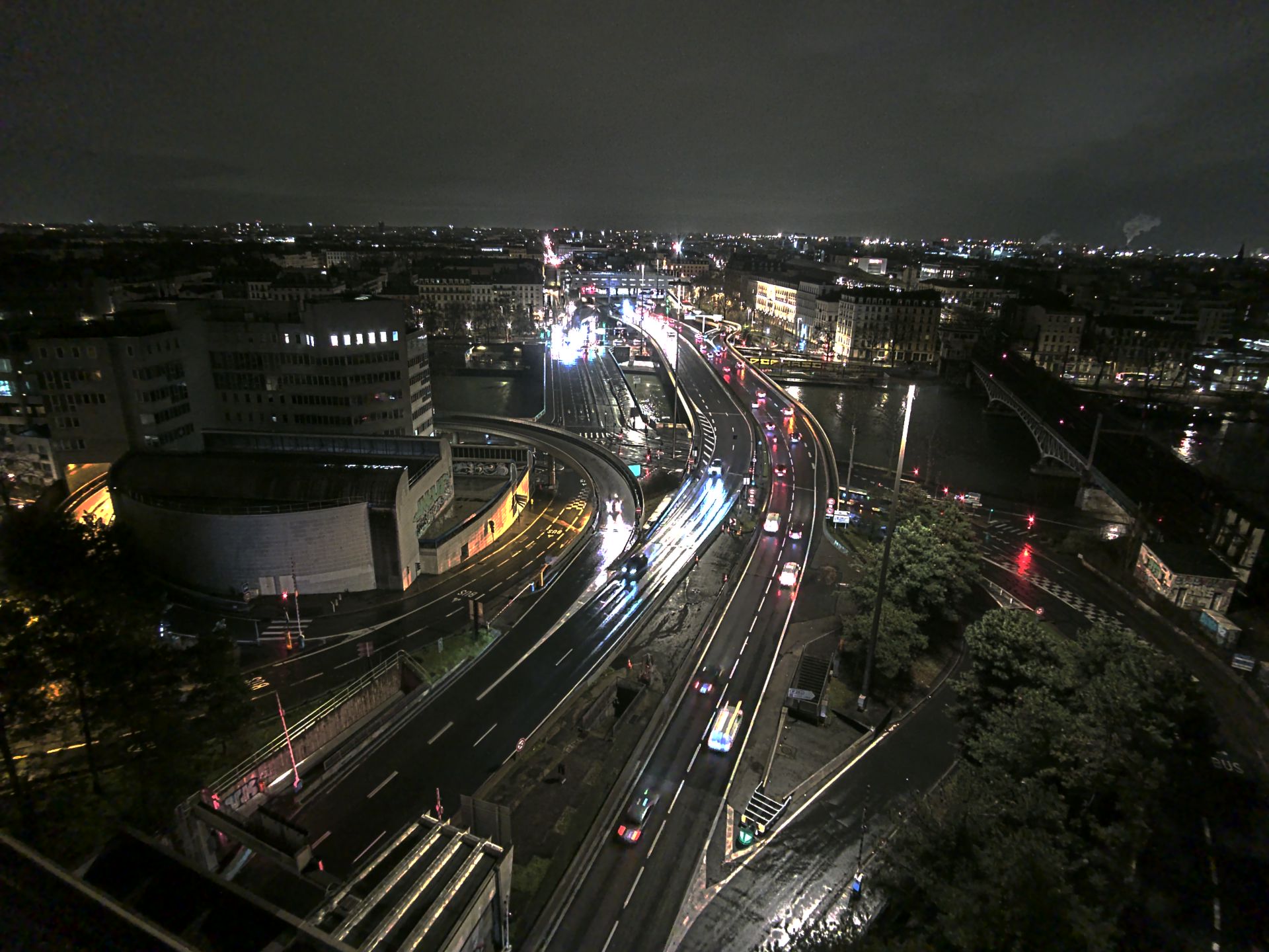 Caméra autoroute à Lyon Perrache à l'entrée Sud du Tunnel sous Fourvière, en direction de Marseille