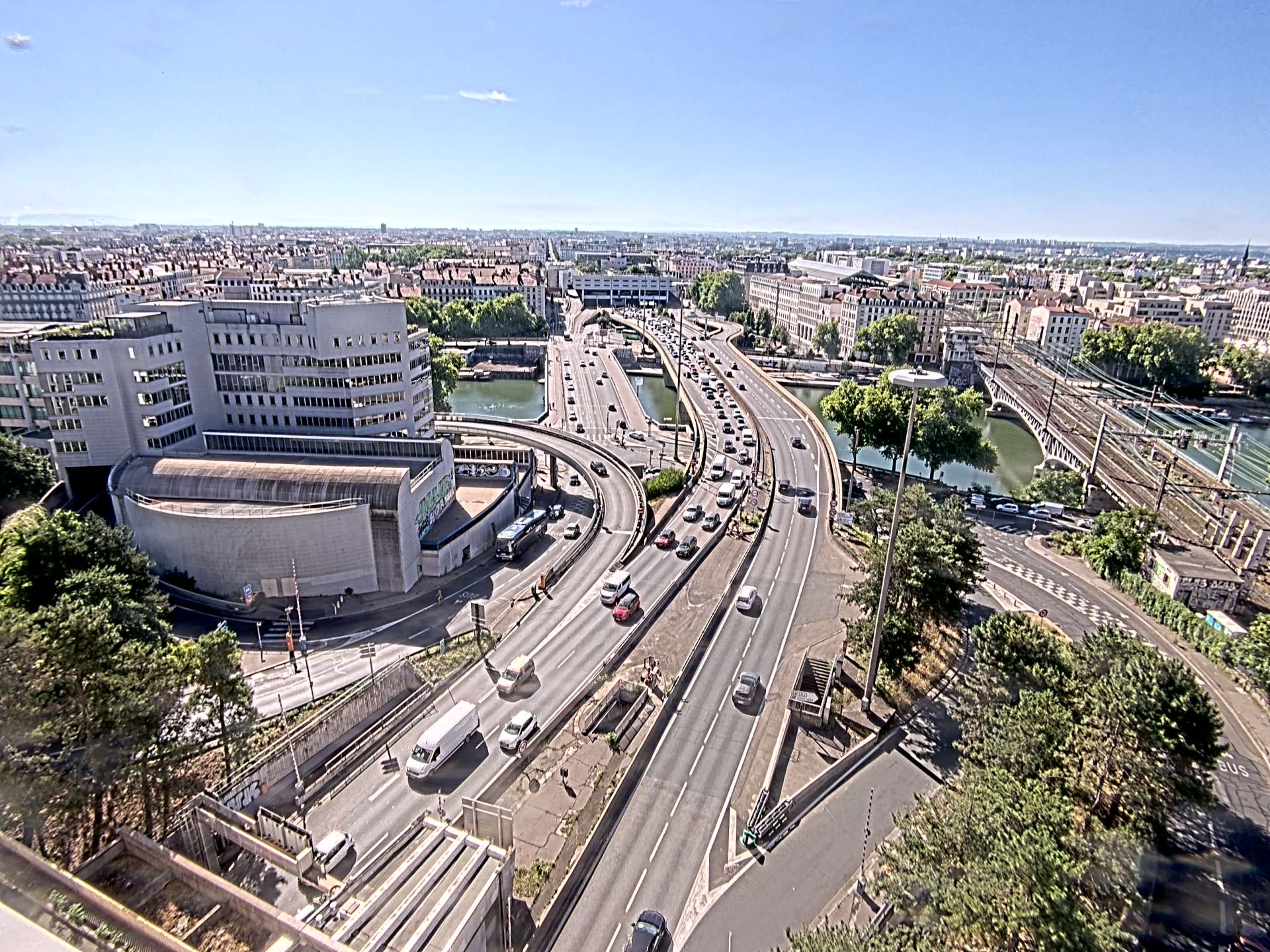 Caméra autoroute à Lyon Perrache à l'entrée Sud du Tunnel sous Fourvière, en direction de Marseille