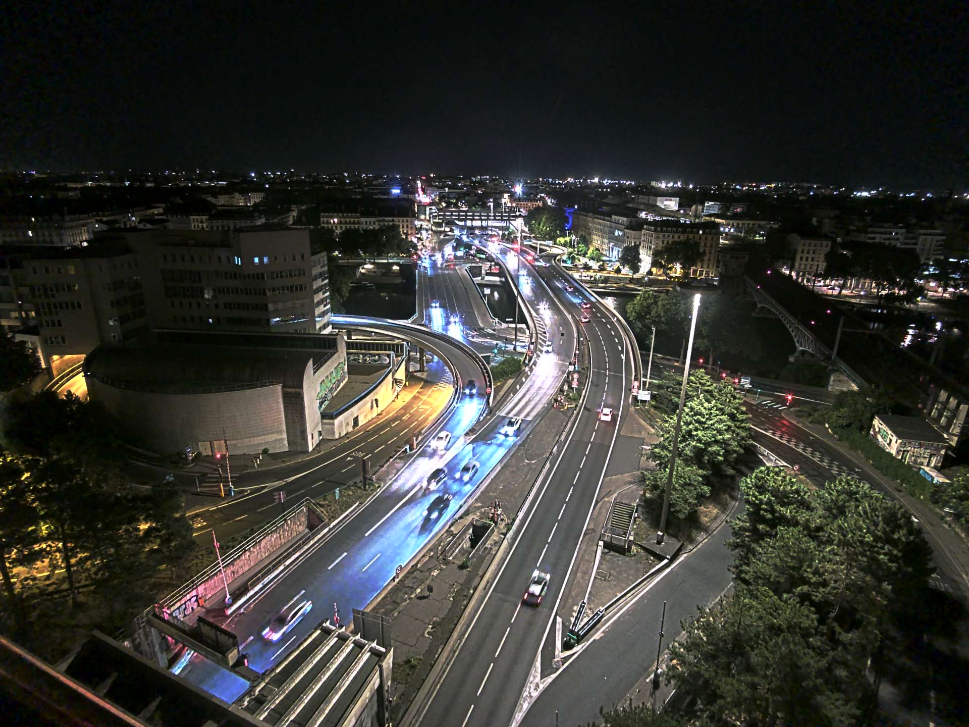 Caméra autoroute à Lyon Perrache à l'entrée Sud du Tunnel sous Fourvière, en direction de Marseille
