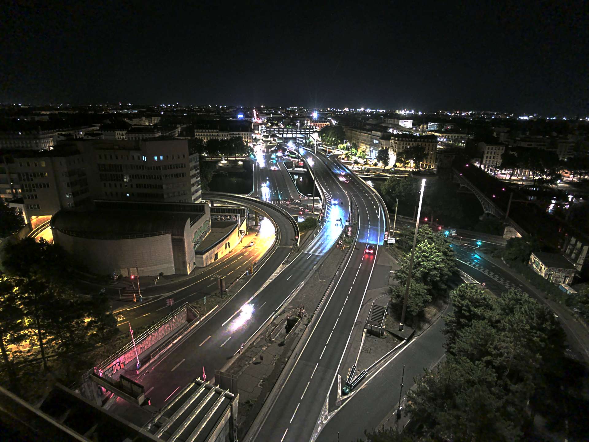 Caméra autoroute à Lyon Perrache à l'entrée Sud du Tunnel sous Fourvière, en direction de Marseille