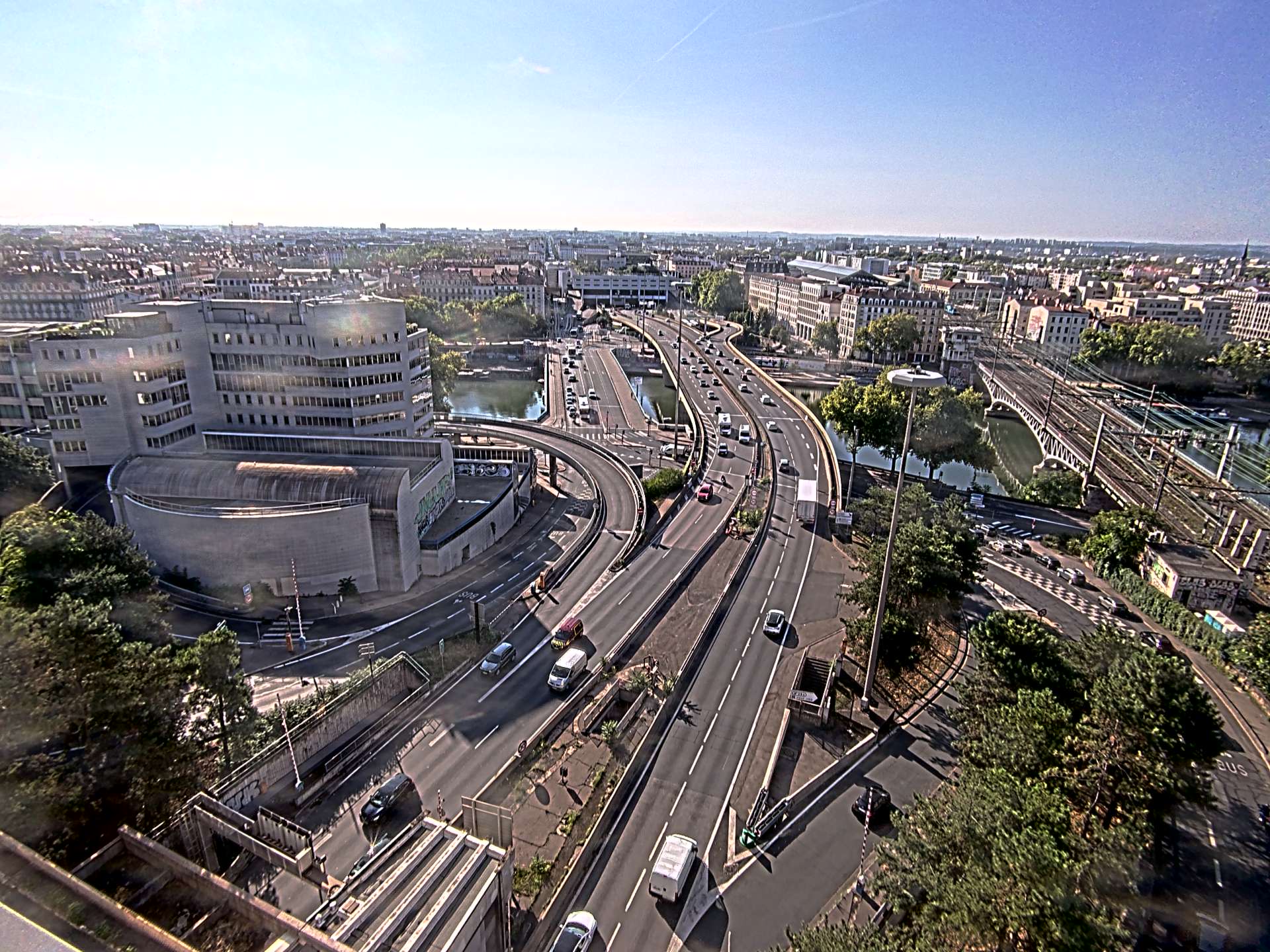 Caméra autoroute à Lyon Perrache à l'entrée Sud du Tunnel sous Fourvière, en direction de Marseille