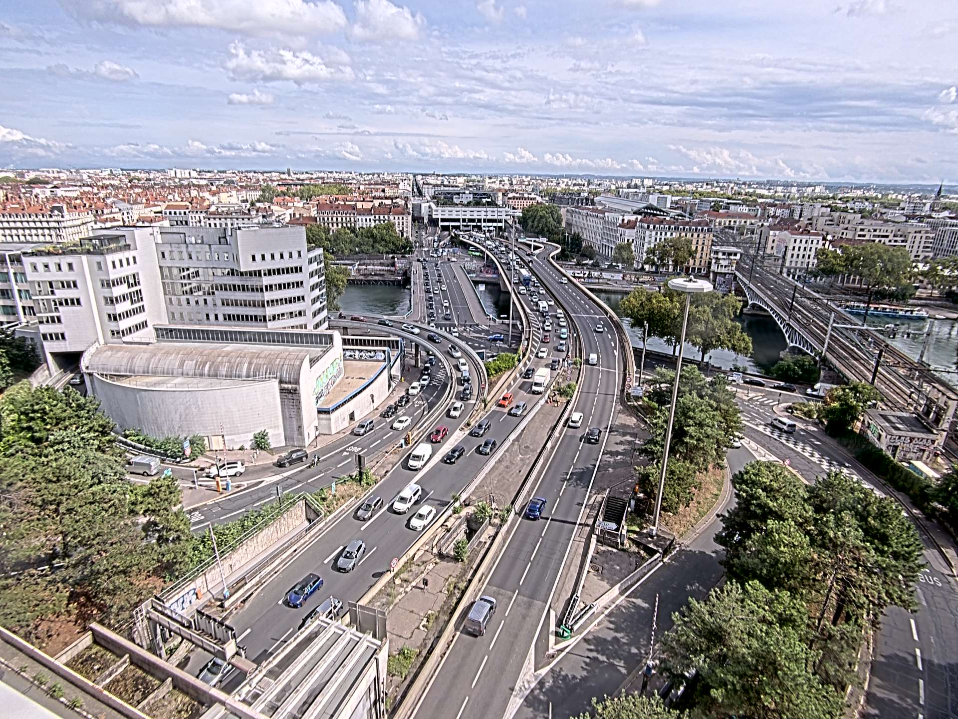 Caméra autoroute à Lyon Perrache à l'entrée Sud du Tunnel sous Fourvière, en direction de Marseille