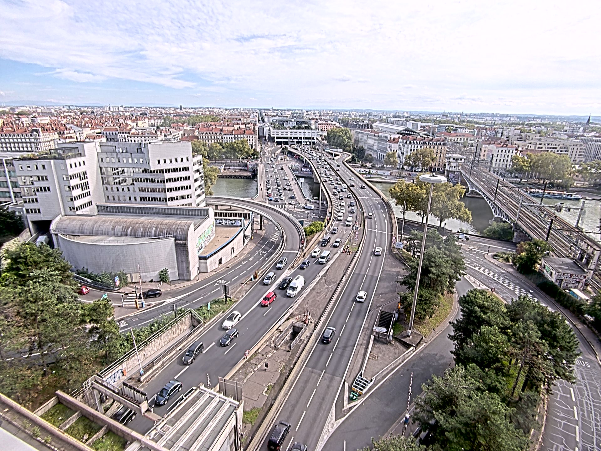 Caméra autoroute à Lyon Perrache à l'entrée Sud du Tunnel sous Fourvière, en direction de Marseille