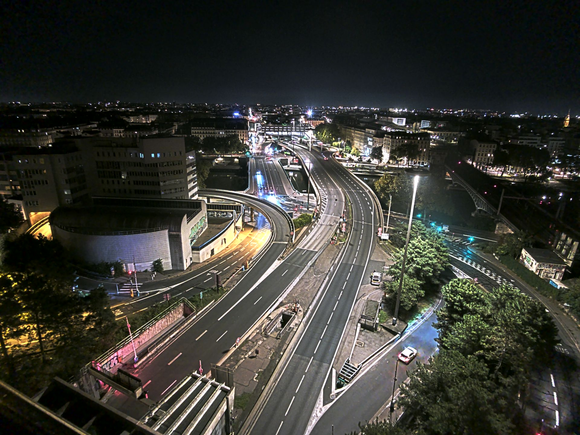 Caméra autoroute à Lyon Perrache à l'entrée Sud du Tunnel sous Fourvière, en direction de Marseille