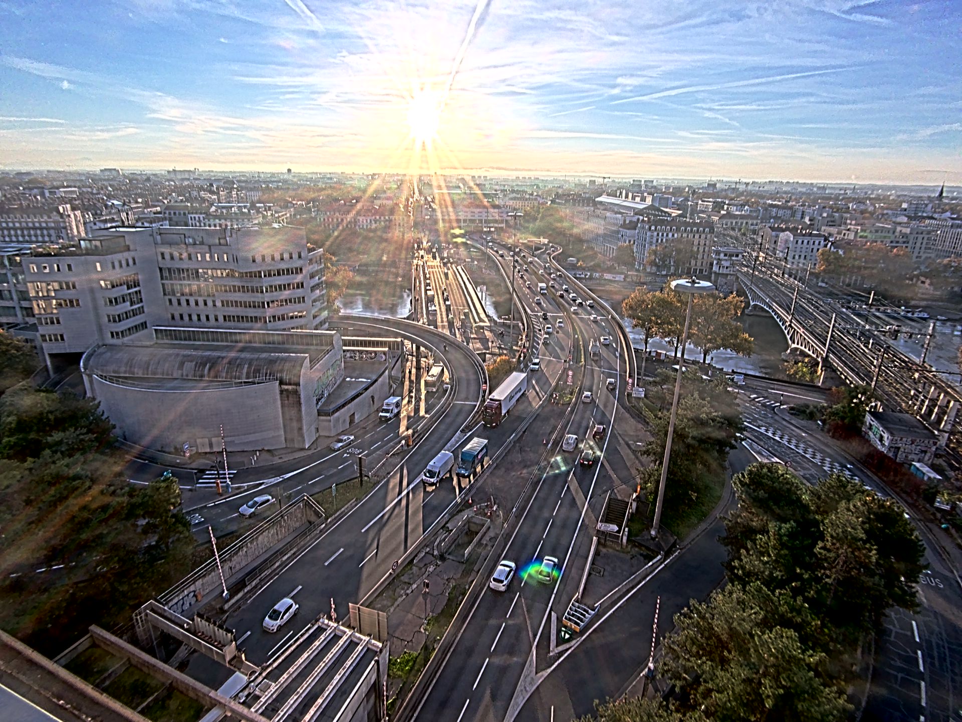 Caméra autoroute à Lyon Perrache à l'entrée Sud du Tunnel sous Fourvière, en direction de Marseille