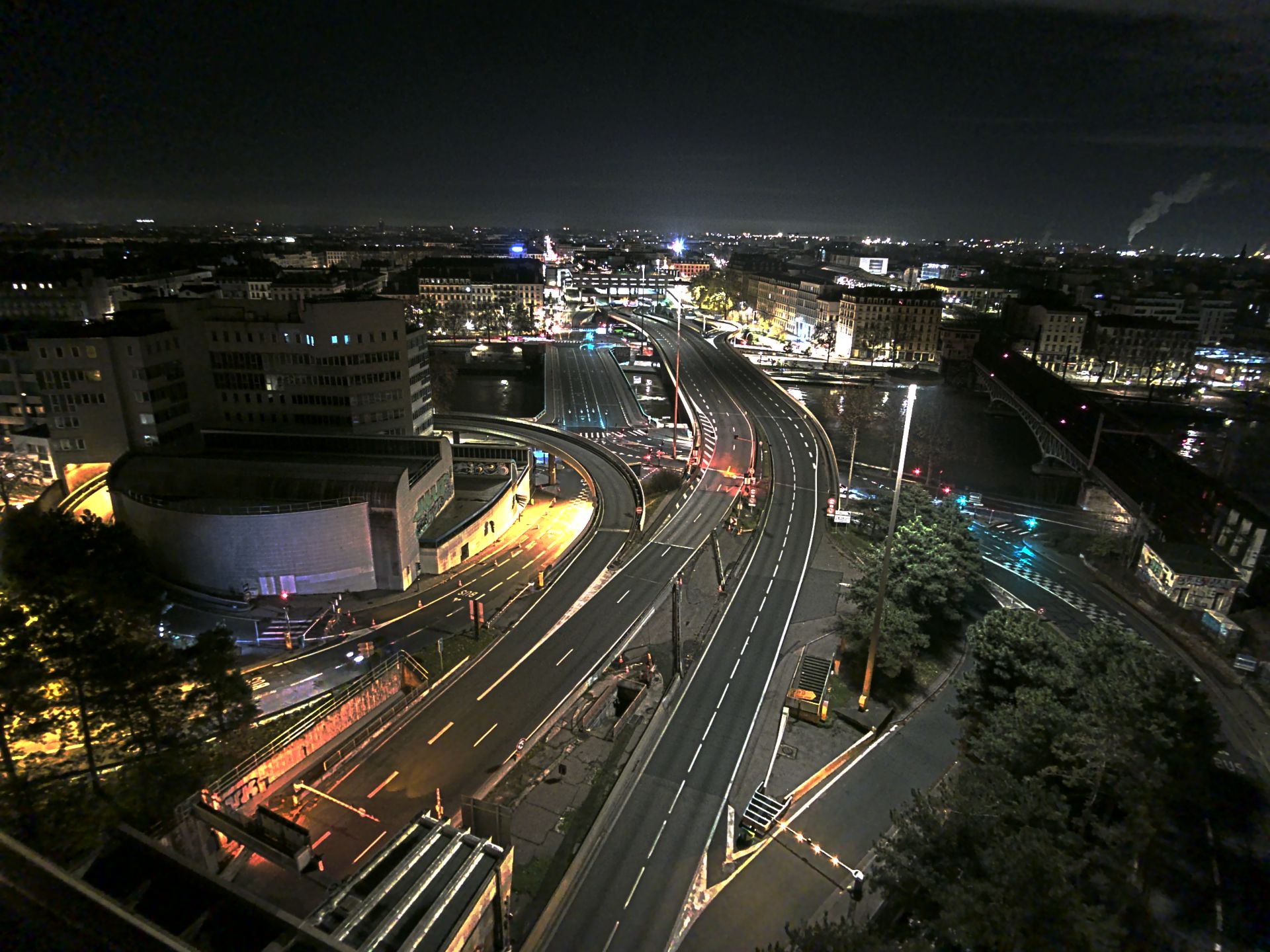 Caméra autoroute à Lyon Perrache à l'entrée Sud du Tunnel sous Fourvière, en direction de Marseille
