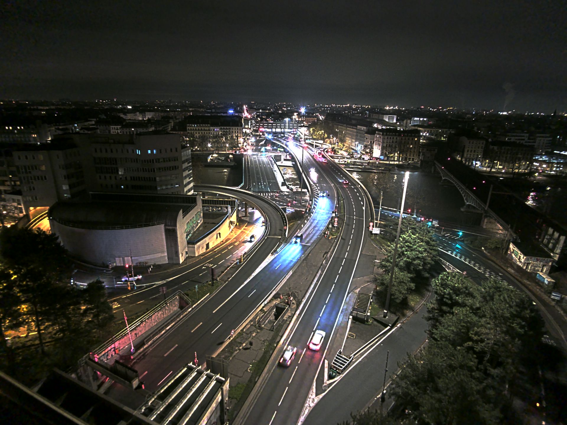 Caméra autoroute à Lyon Perrache à l'entrée Sud du Tunnel sous Fourvière, en direction de Marseille