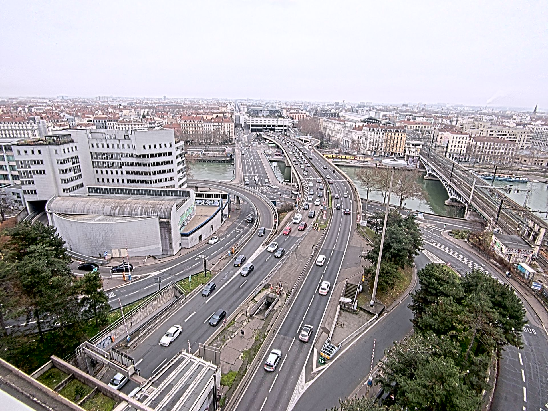 Caméra autoroute à Lyon Perrache à l'entrée Sud du Tunnel sous Fourvière, en direction de Marseille