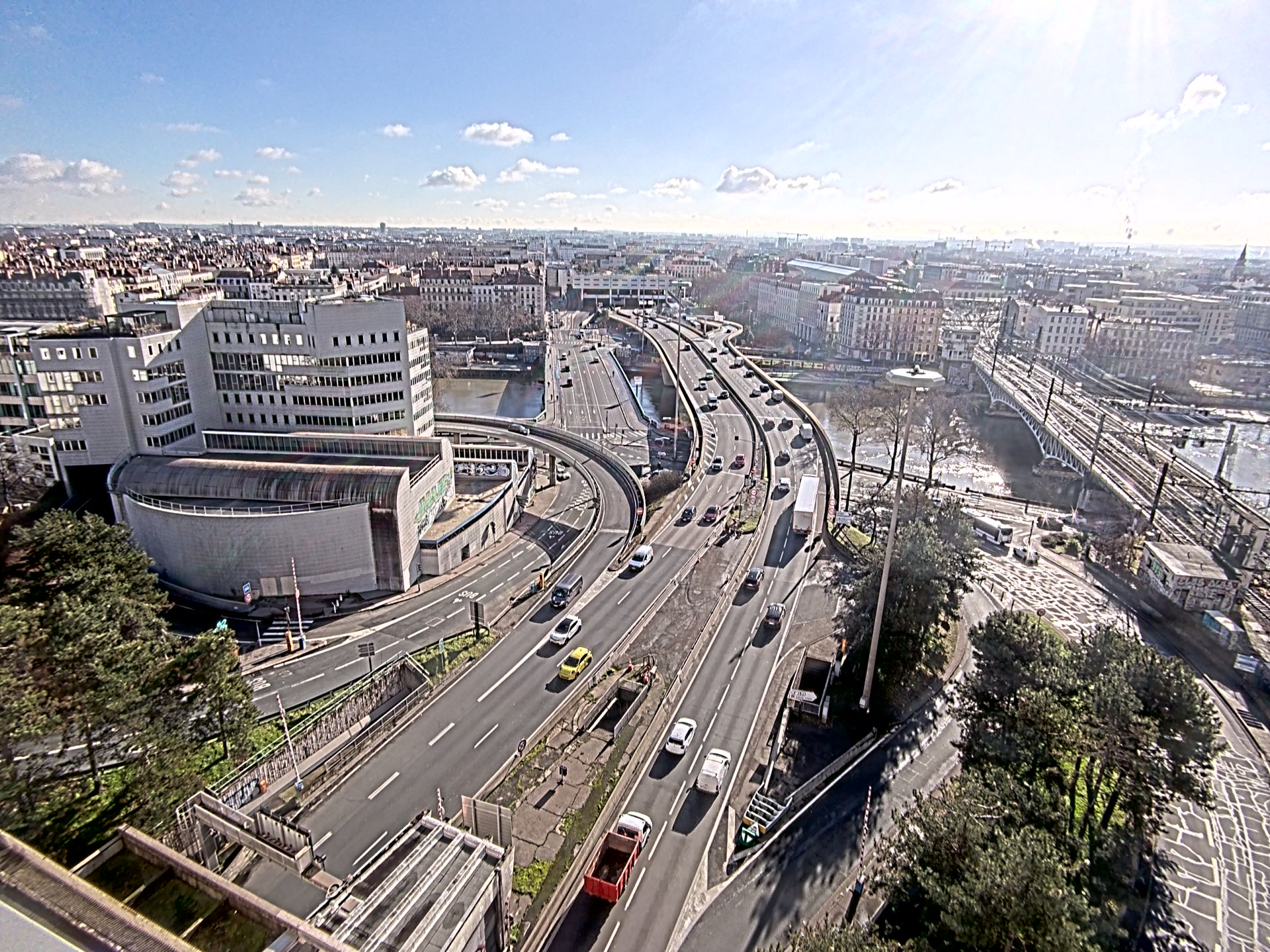 Caméra autoroute à Lyon Perrache à l'entrée Sud du Tunnel sous Fourvière, en direction de Marseille