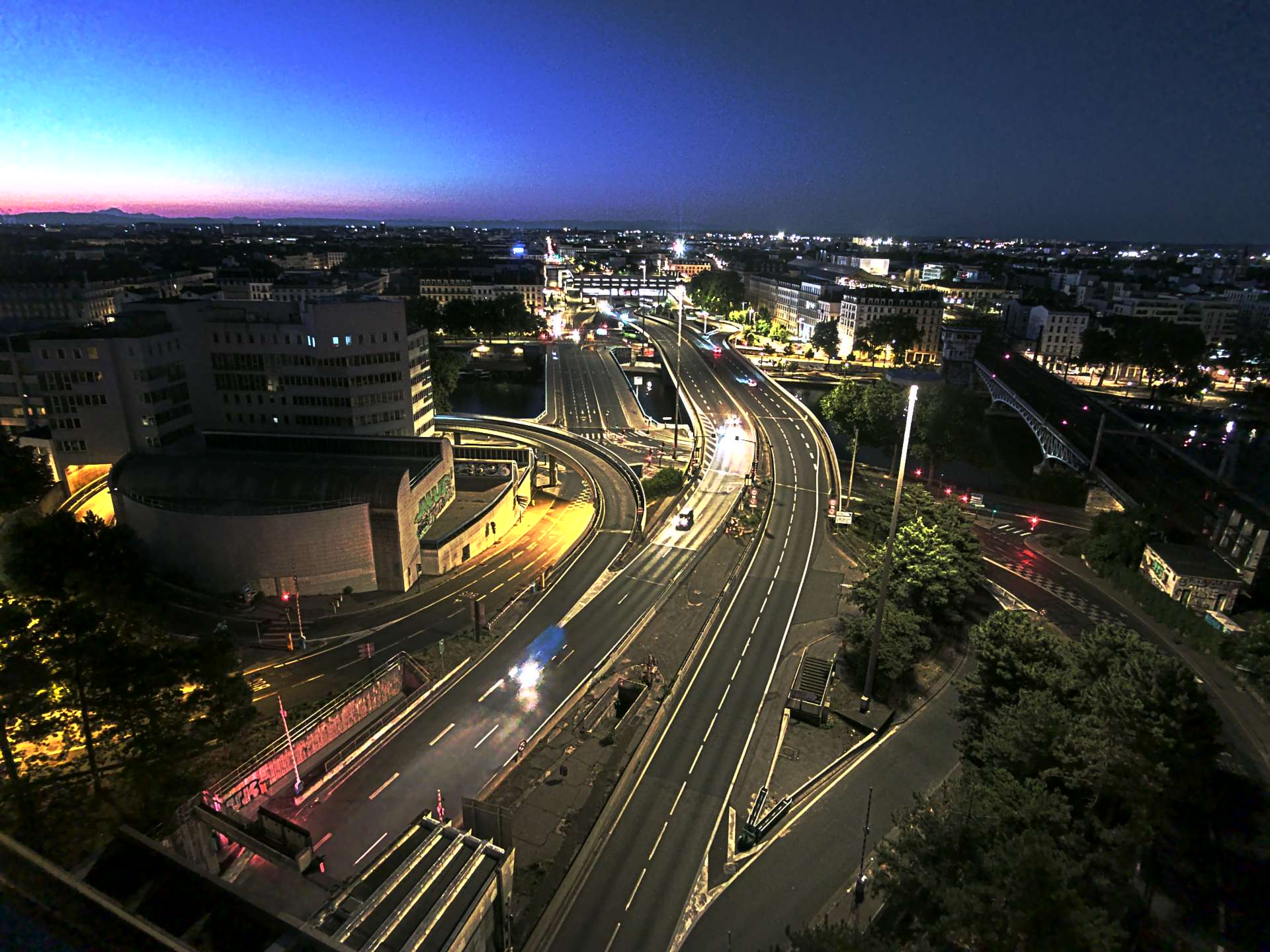 Caméra autoroute à Lyon Perrache à l'entrée Sud du Tunnel sous Fourvière, en direction de Marseille