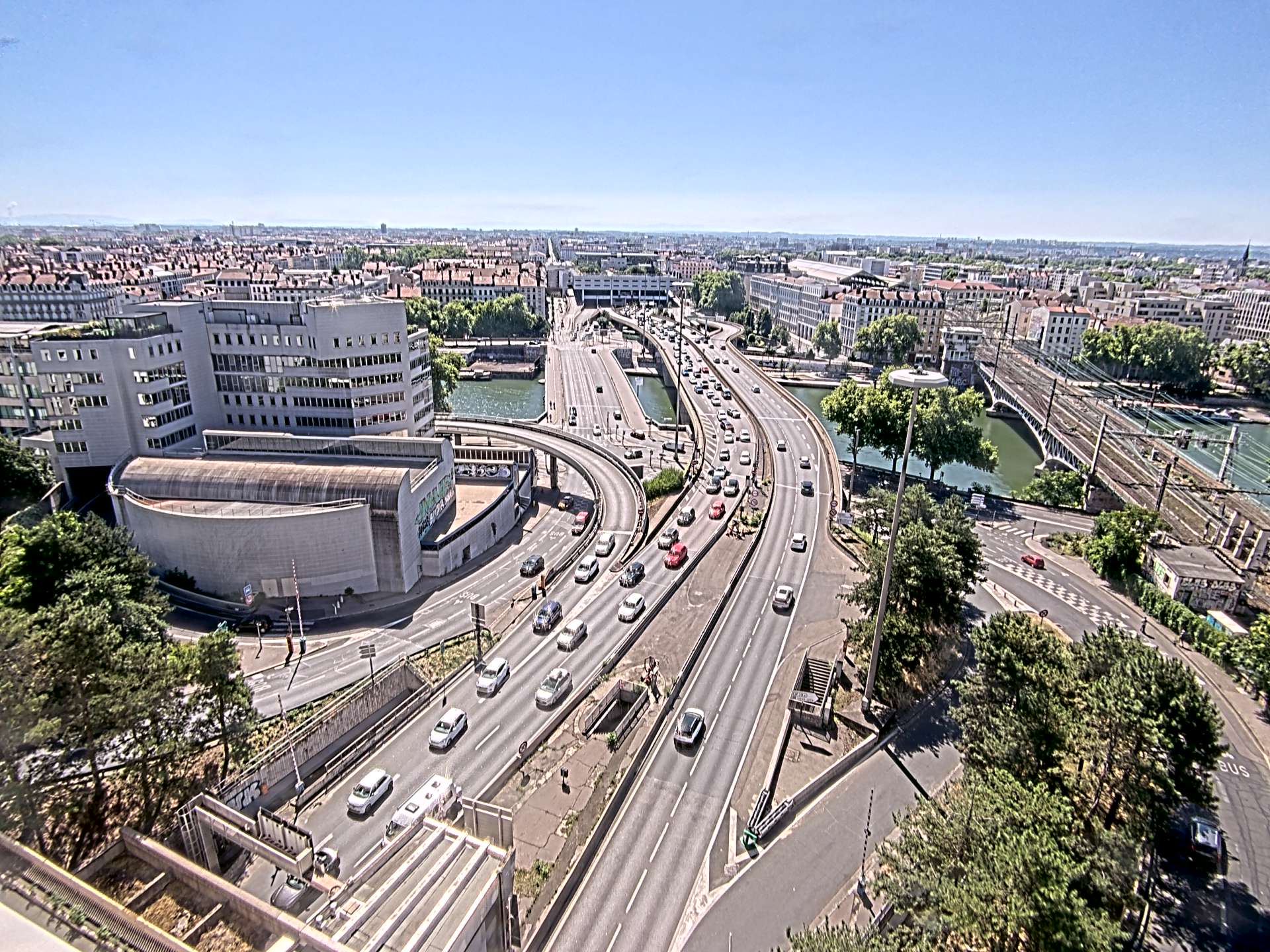 Caméra autoroute à Lyon Perrache à l'entrée Sud du Tunnel sous Fourvière, en direction de Marseille