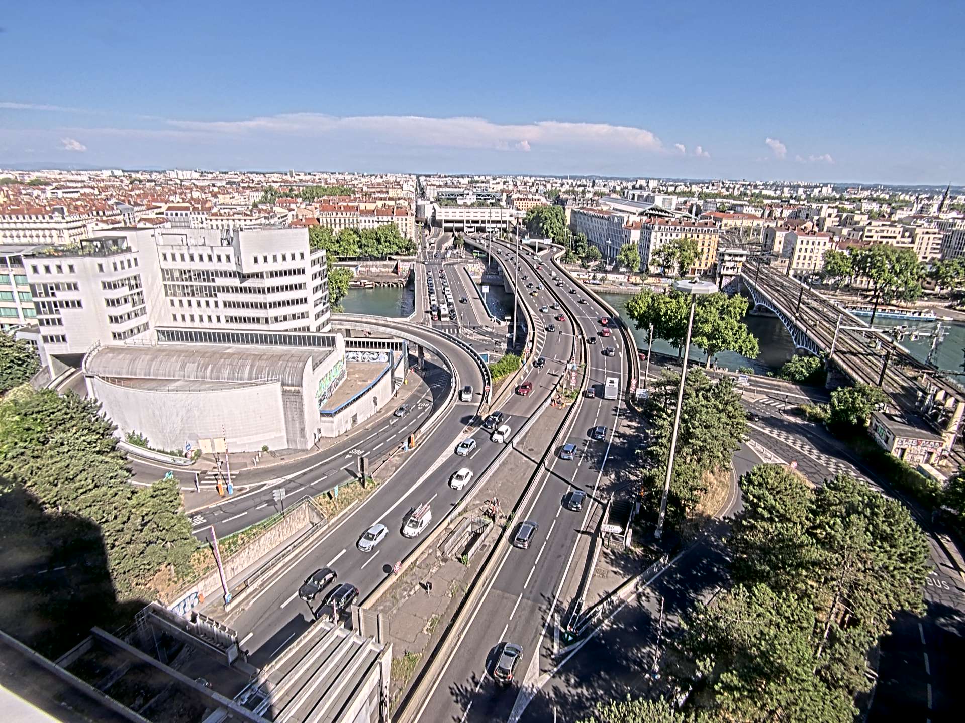 Caméra autoroute à Lyon Perrache à l'entrée Sud du Tunnel sous Fourvière, en direction de Marseille