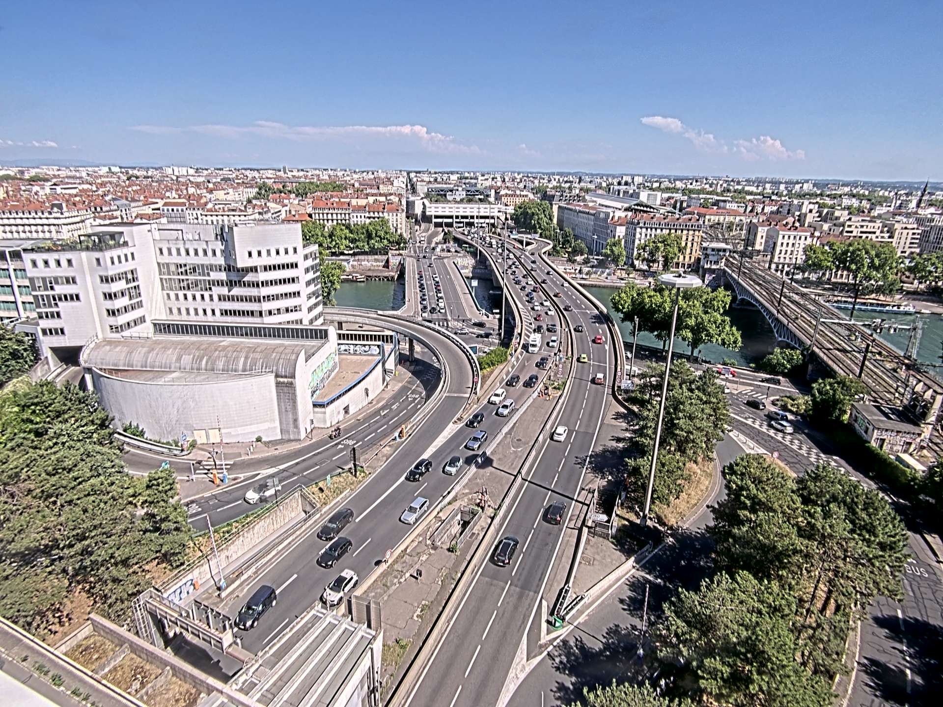 Caméra autoroute à Lyon Perrache à l'entrée Sud du Tunnel sous Fourvière, en direction de Marseille