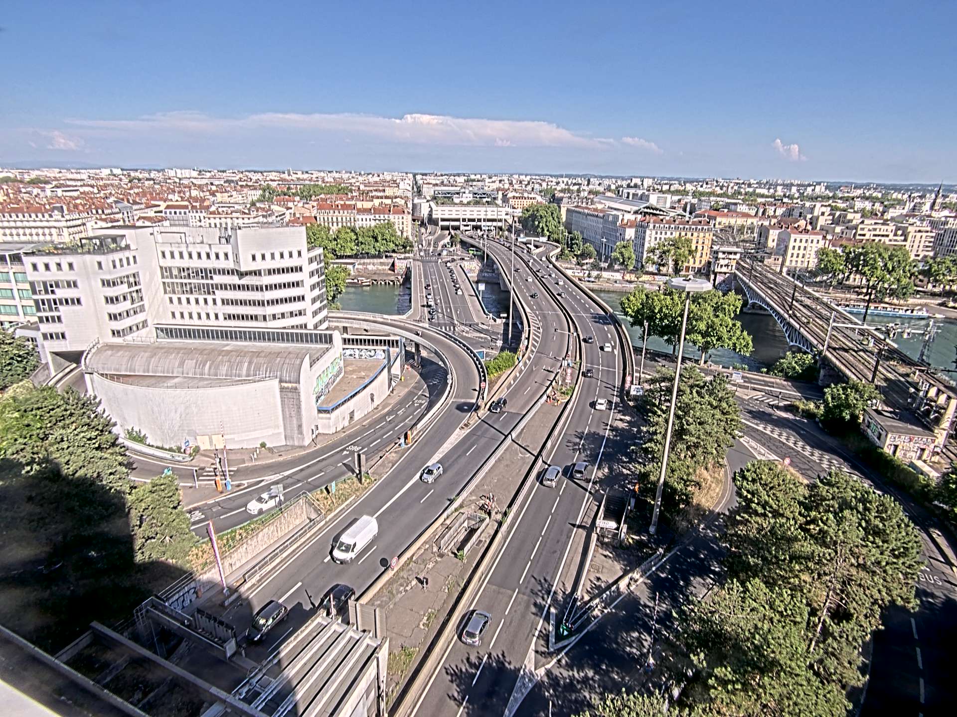 Caméra autoroute à Lyon Perrache à l'entrée Sud du Tunnel sous Fourvière, en direction de Marseille
