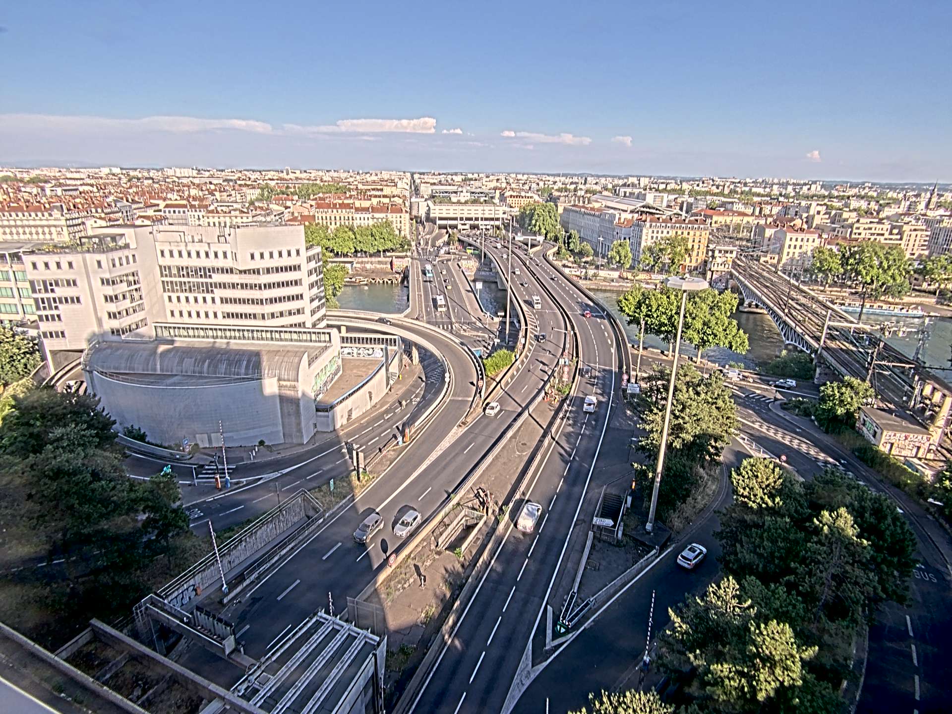 Caméra autoroute à Lyon Perrache à l'entrée Sud du Tunnel sous Fourvière, en direction de Marseille