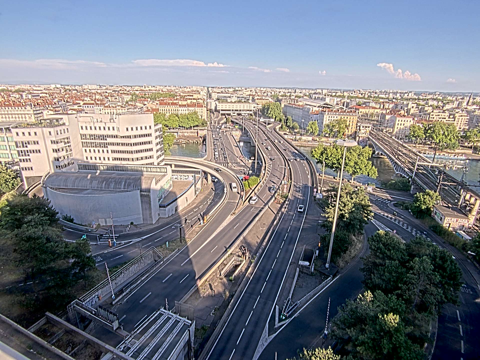 Caméra autoroute à Lyon Perrache à l'entrée Sud du Tunnel sous Fourvière, en direction de Marseille