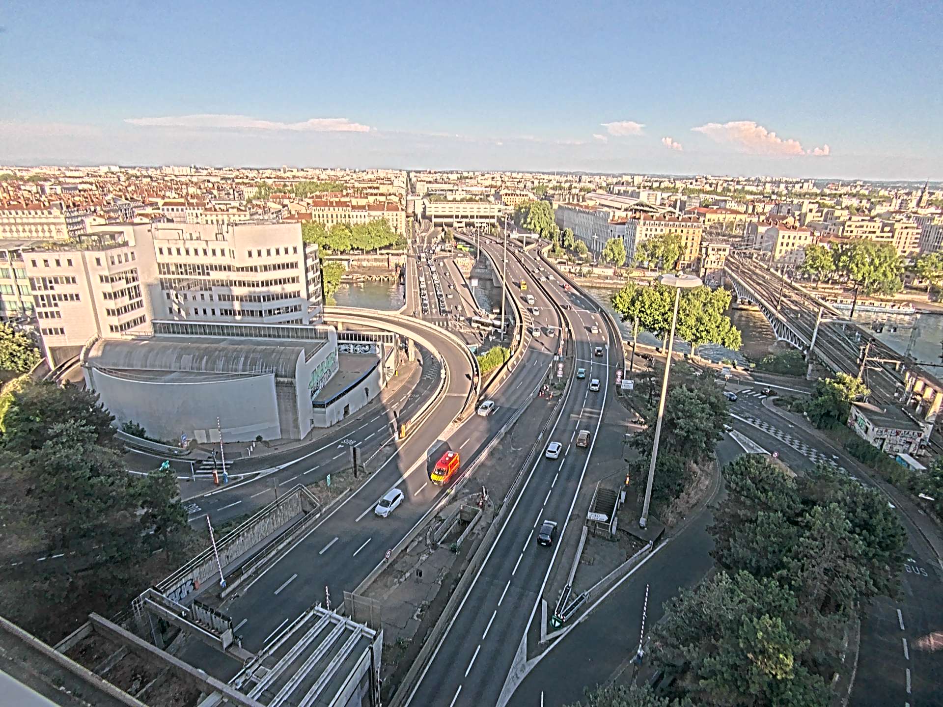 Caméra autoroute à Lyon Perrache à l'entrée Sud du Tunnel sous Fourvière, en direction de Marseille