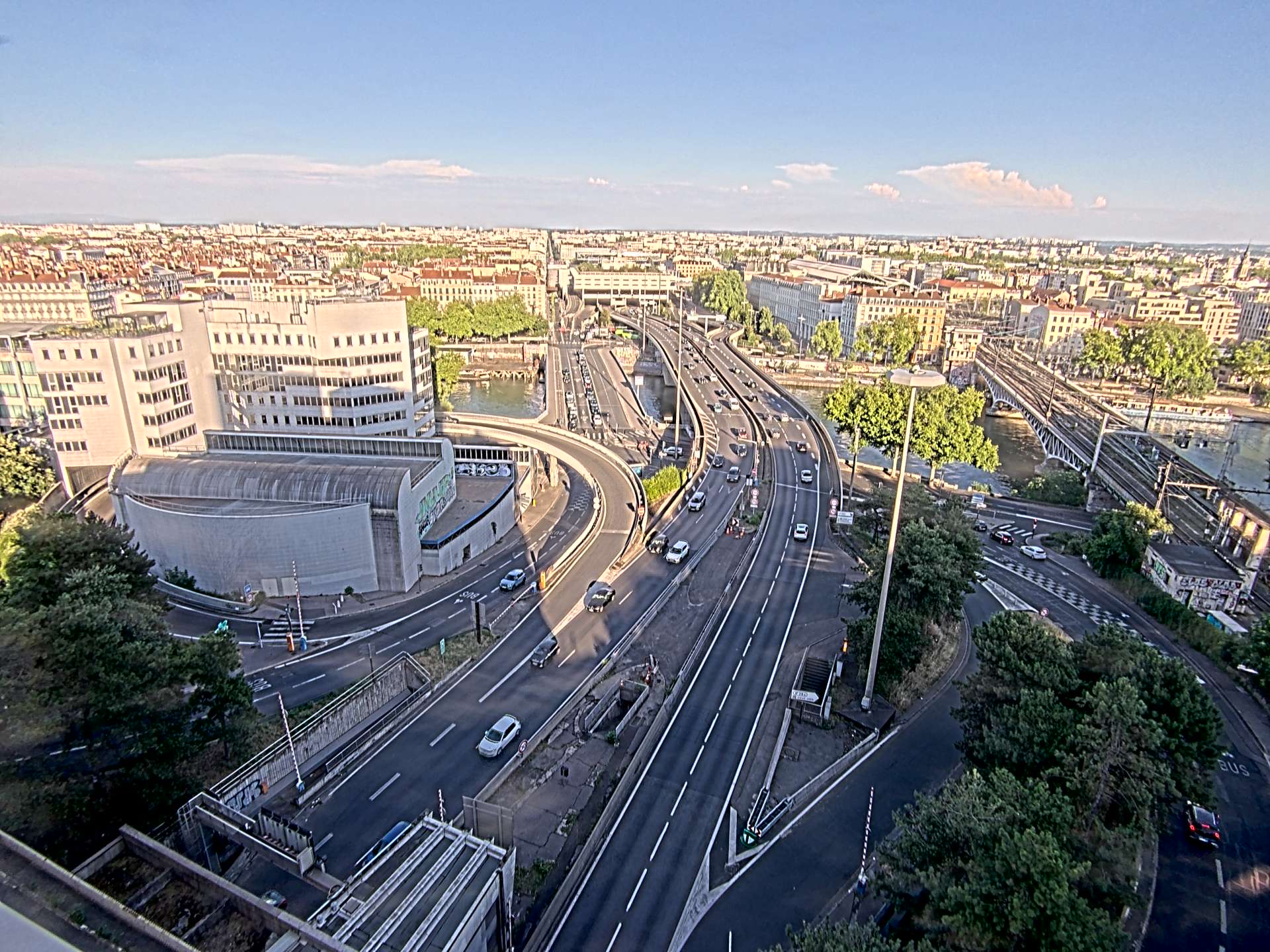 Caméra autoroute à Lyon Perrache à l'entrée Sud du Tunnel sous Fourvière, en direction de Marseille