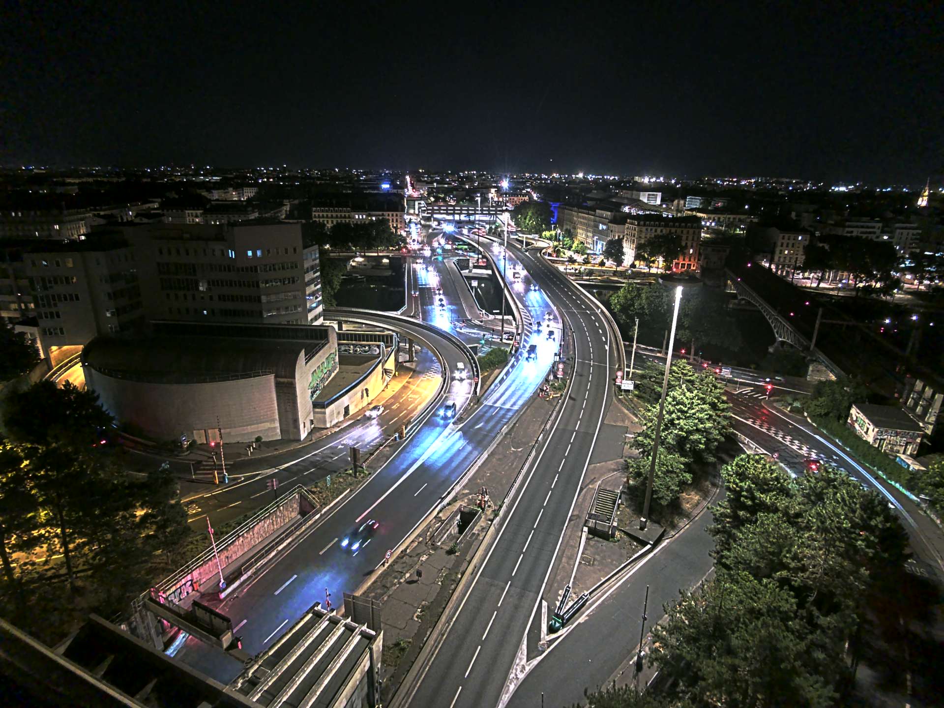 Caméra autoroute à Lyon Perrache à l'entrée Sud du Tunnel sous Fourvière, en direction de Marseille