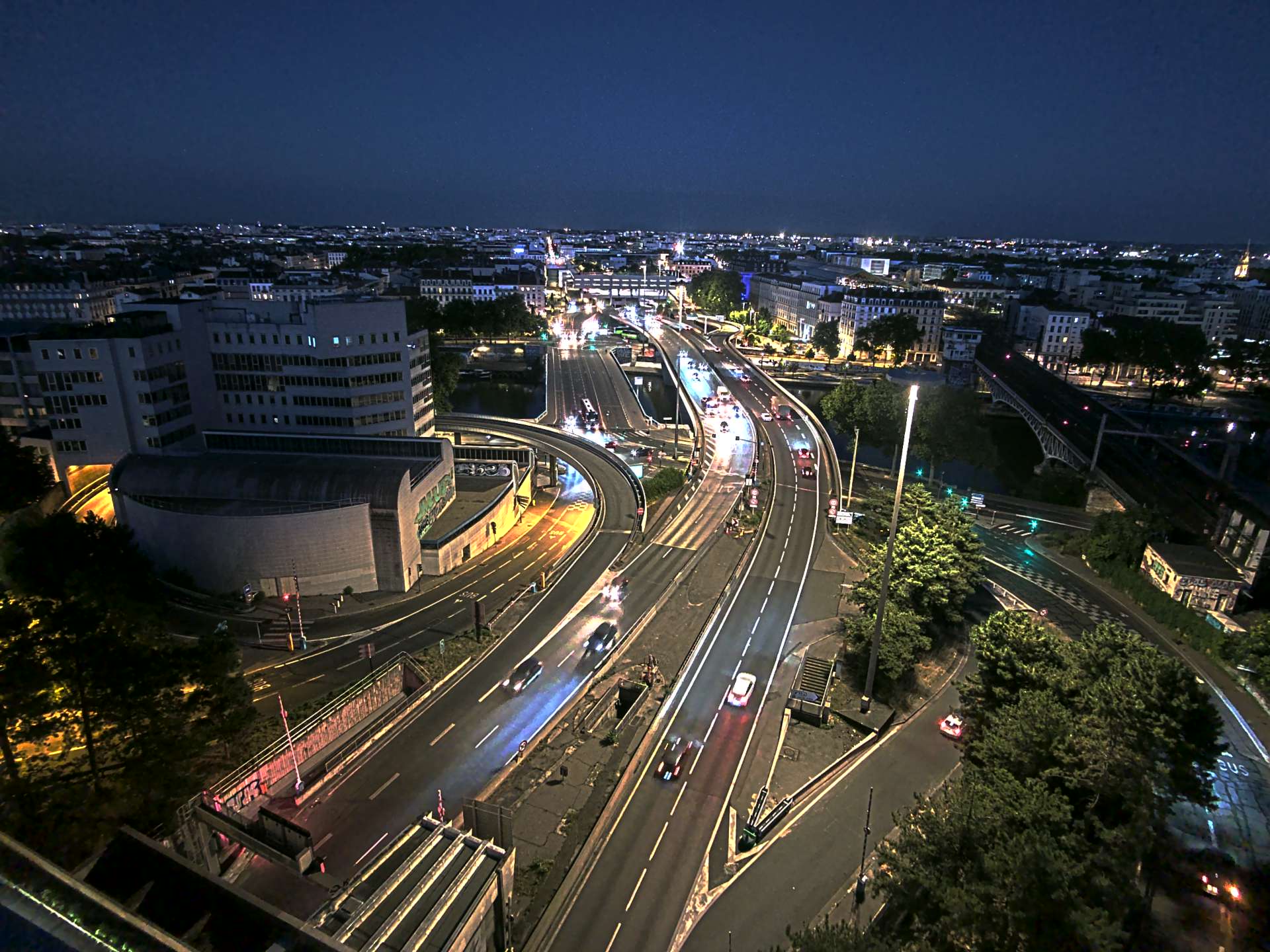 Caméra autoroute à Lyon Perrache à l'entrée Sud du Tunnel sous Fourvière, en direction de Marseille
