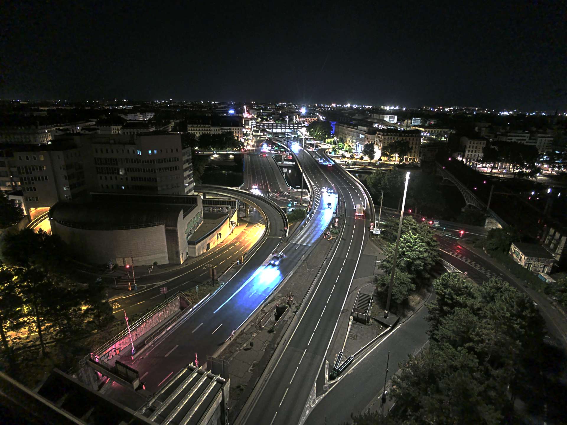 Caméra autoroute à Lyon Perrache à l'entrée Sud du Tunnel sous Fourvière, en direction de Marseille