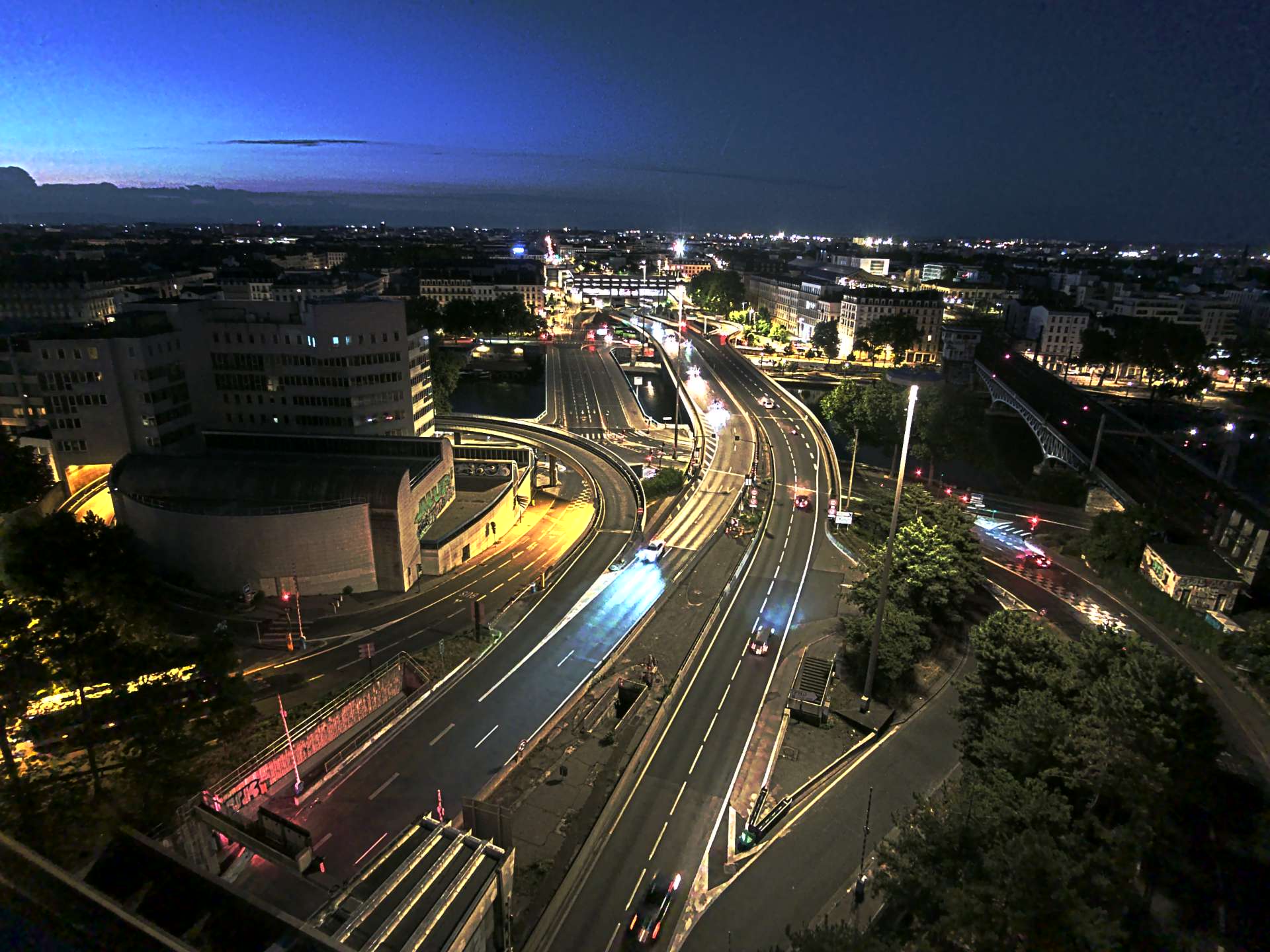 Caméra autoroute à Lyon Perrache à l'entrée Sud du Tunnel sous Fourvière, en direction de Marseille