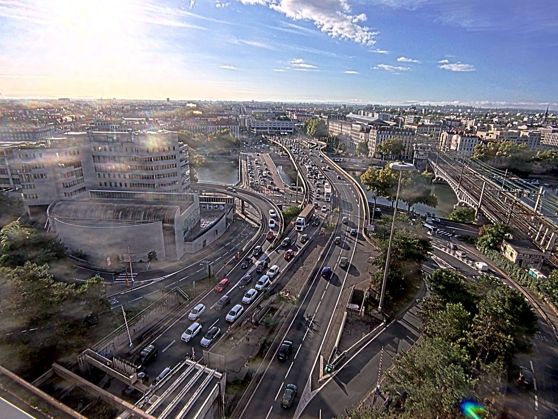 Caméra autoroute à Lyon Perrache à l'entrée Sud du Tunnel sous Fourvière, en direction de Marseille