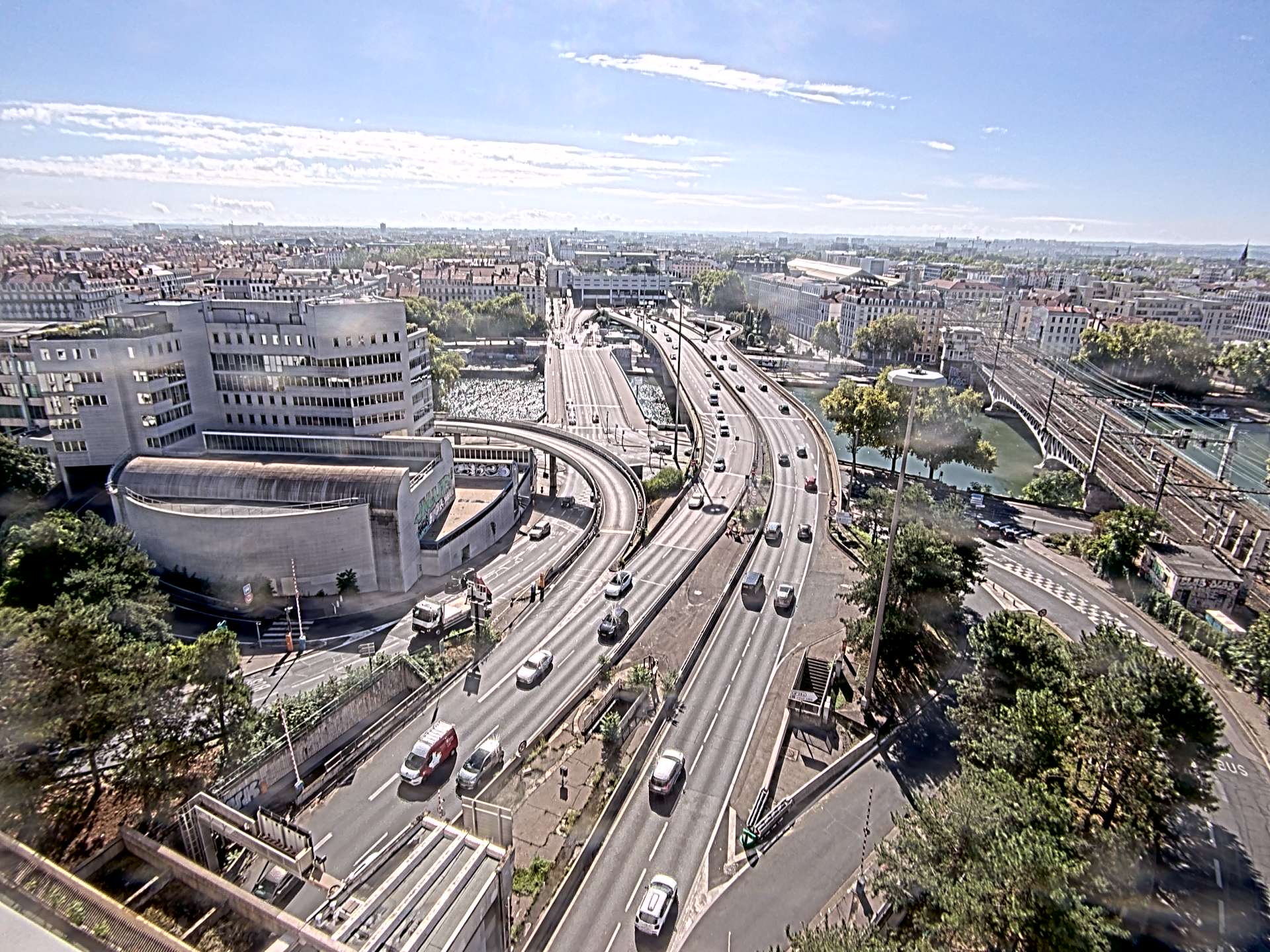Caméra autoroute à Lyon Perrache à l'entrée Sud du Tunnel sous Fourvière, en direction de Marseille