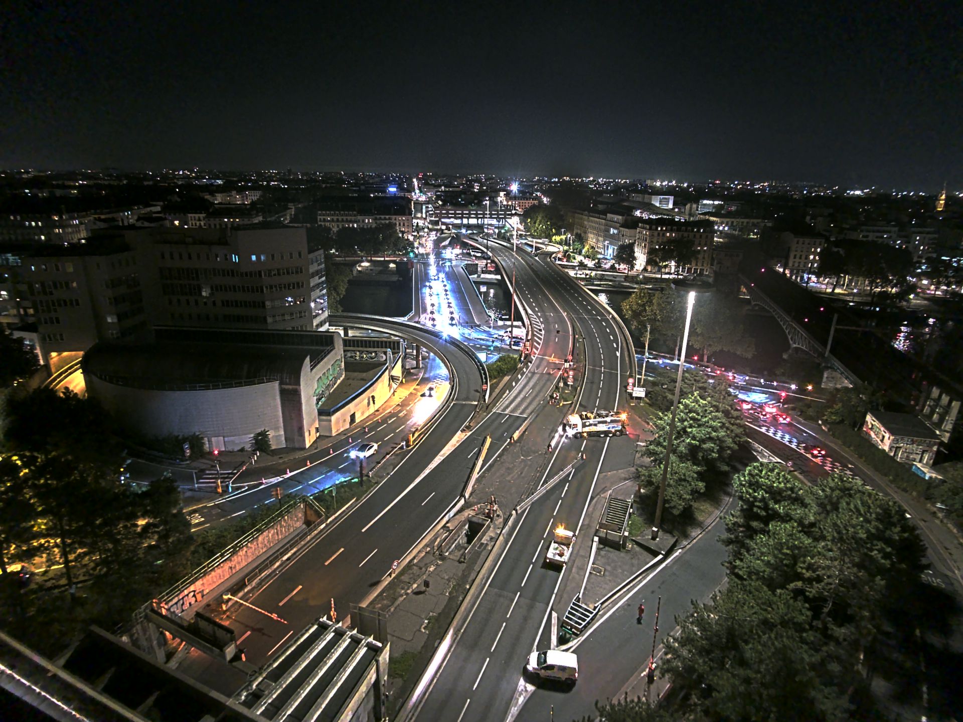 Caméra autoroute à Lyon Perrache à l'entrée Sud du Tunnel sous Fourvière, en direction de Marseille