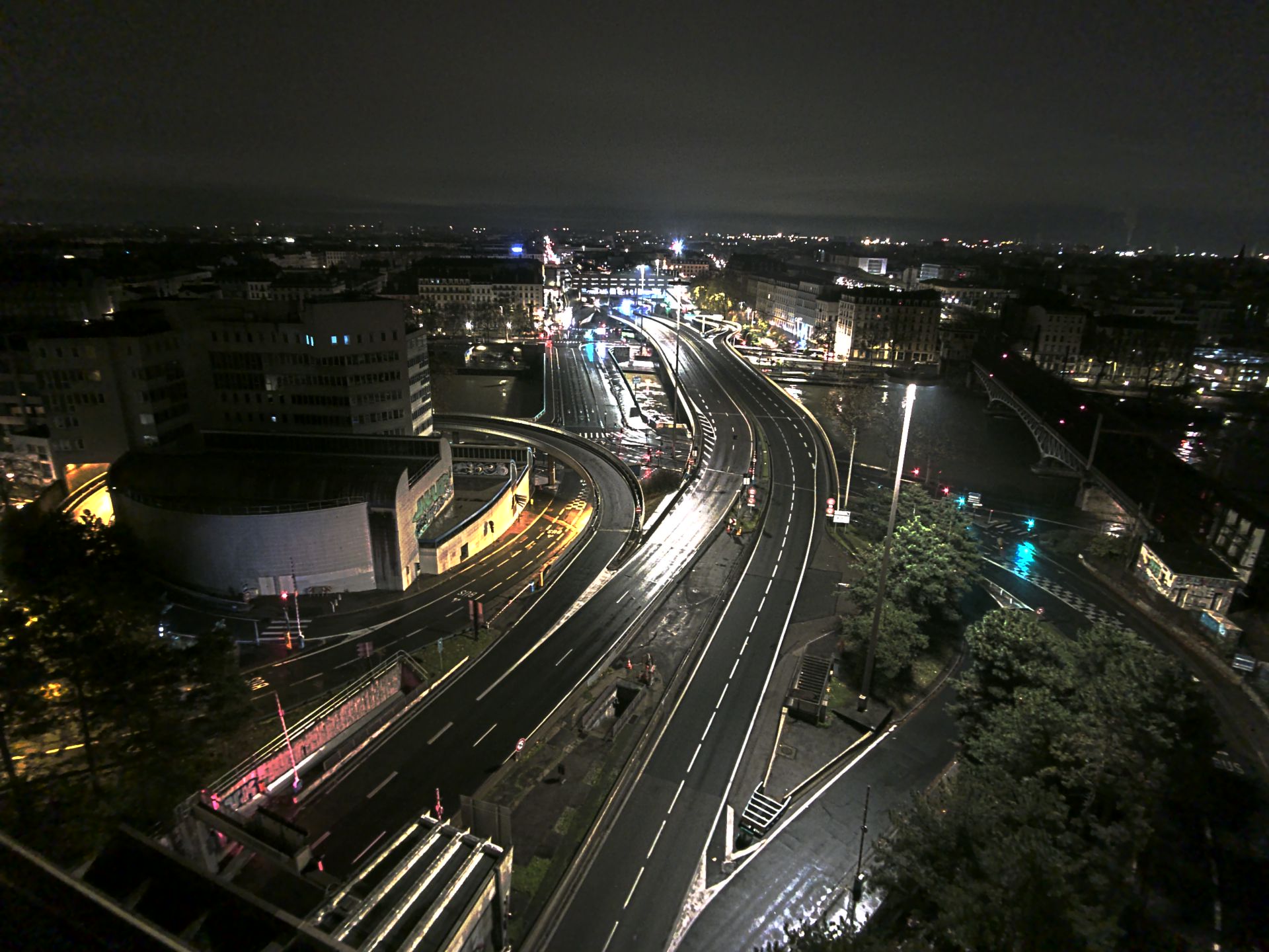 Caméra autoroute à Lyon Perrache à l'entrée Sud du Tunnel sous Fourvière, en direction de Marseille