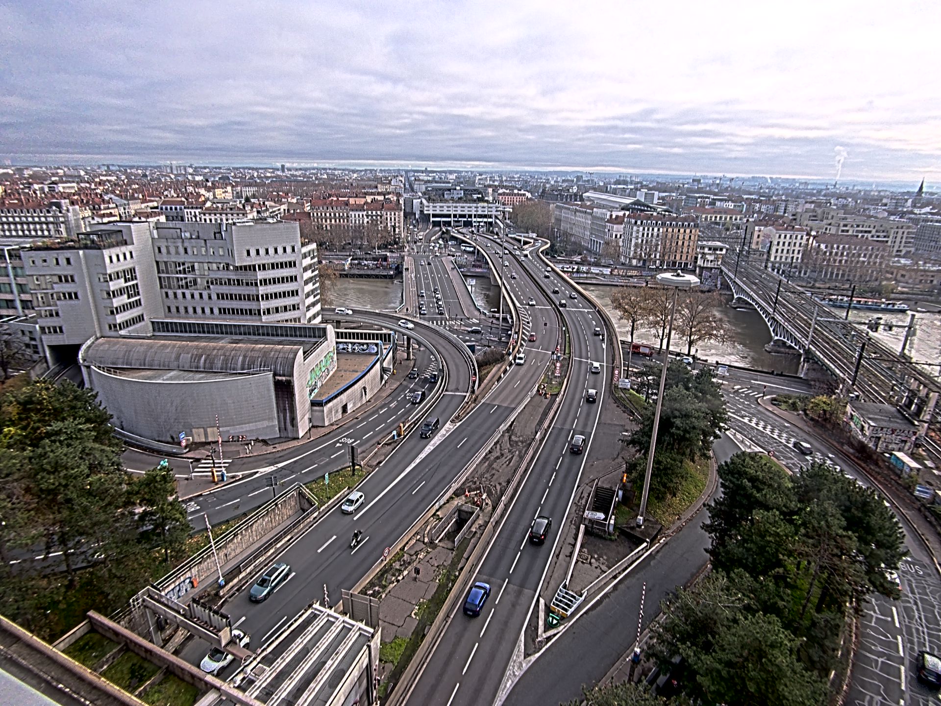 Caméra autoroute à Lyon Perrache à l'entrée Sud du Tunnel sous Fourvière, en direction de Marseille