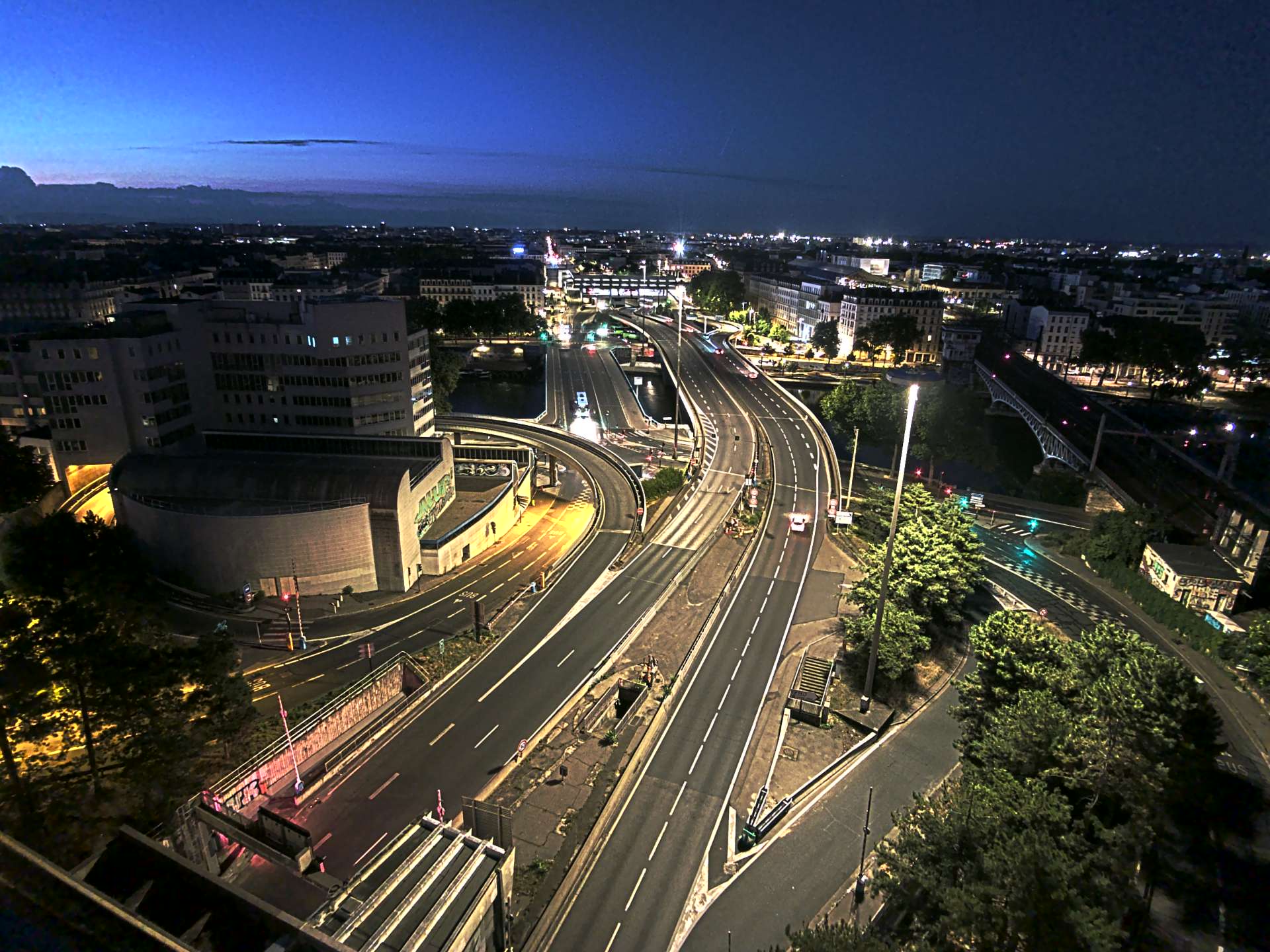 Caméra autoroute à Lyon Perrache à l'entrée Sud du Tunnel sous Fourvière, en direction de Marseille