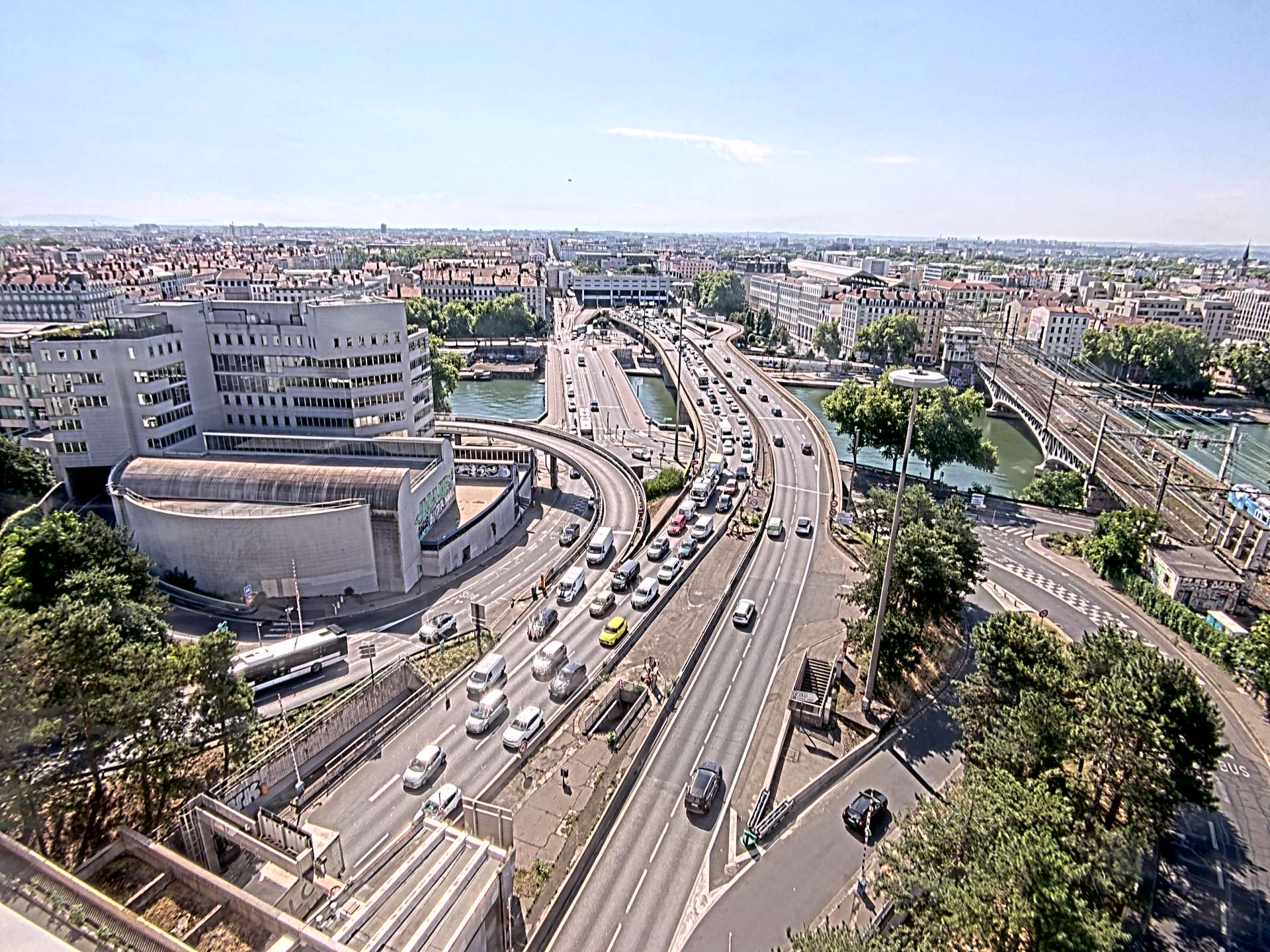 Caméra autoroute à Lyon Perrache à l'entrée Sud du Tunnel sous Fourvière, en direction de Marseille