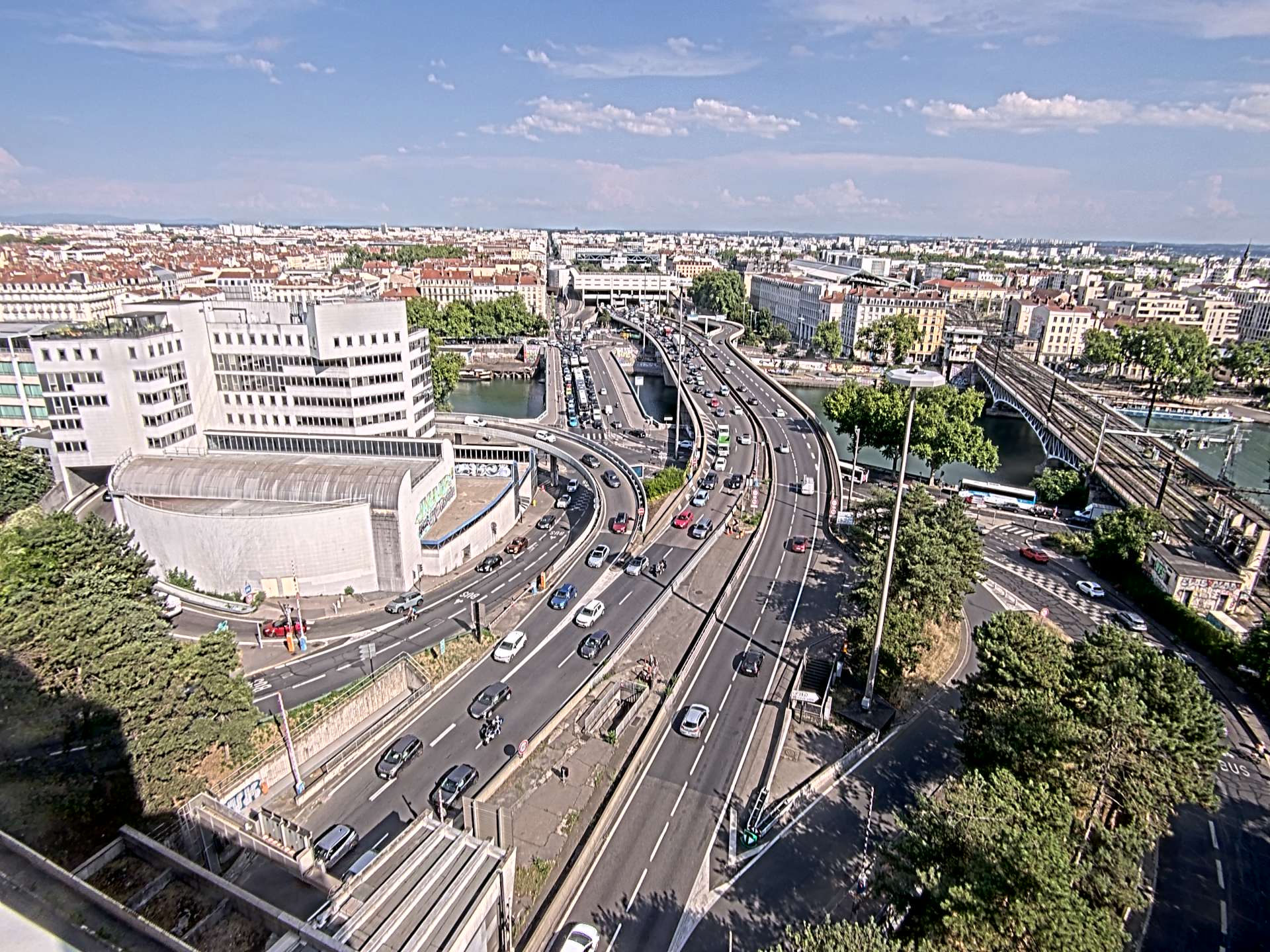 Caméra autoroute à Lyon Perrache à l'entrée Sud du Tunnel sous Fourvière, en direction de Marseille
