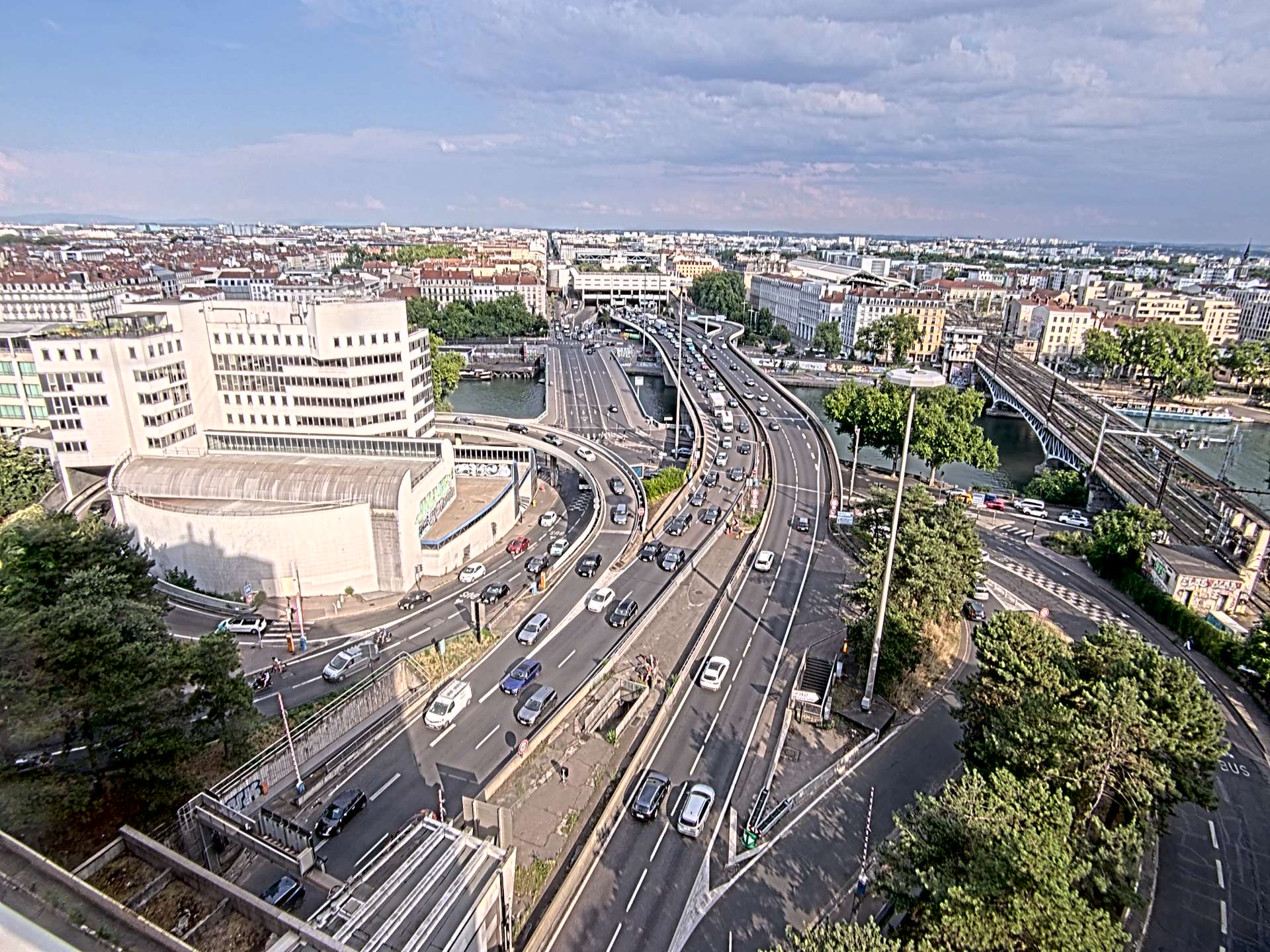 Caméra autoroute à Lyon Perrache à l'entrée Sud du Tunnel sous Fourvière, en direction de Marseille