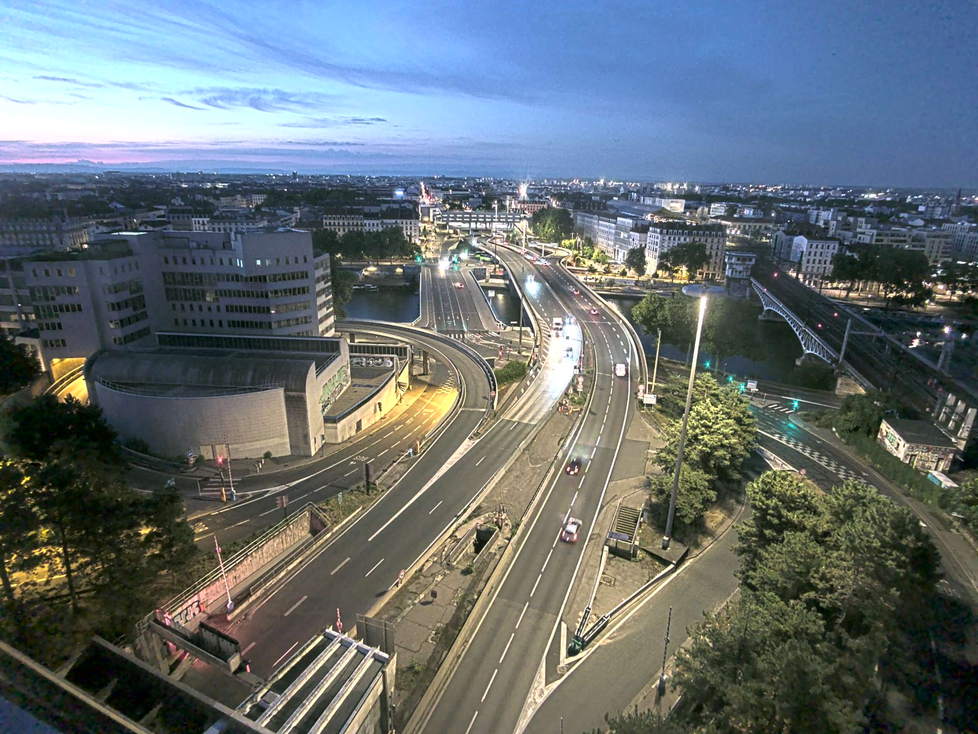 Caméra autoroute à Lyon Perrache à l'entrée Sud du Tunnel sous Fourvière, en direction de Marseille