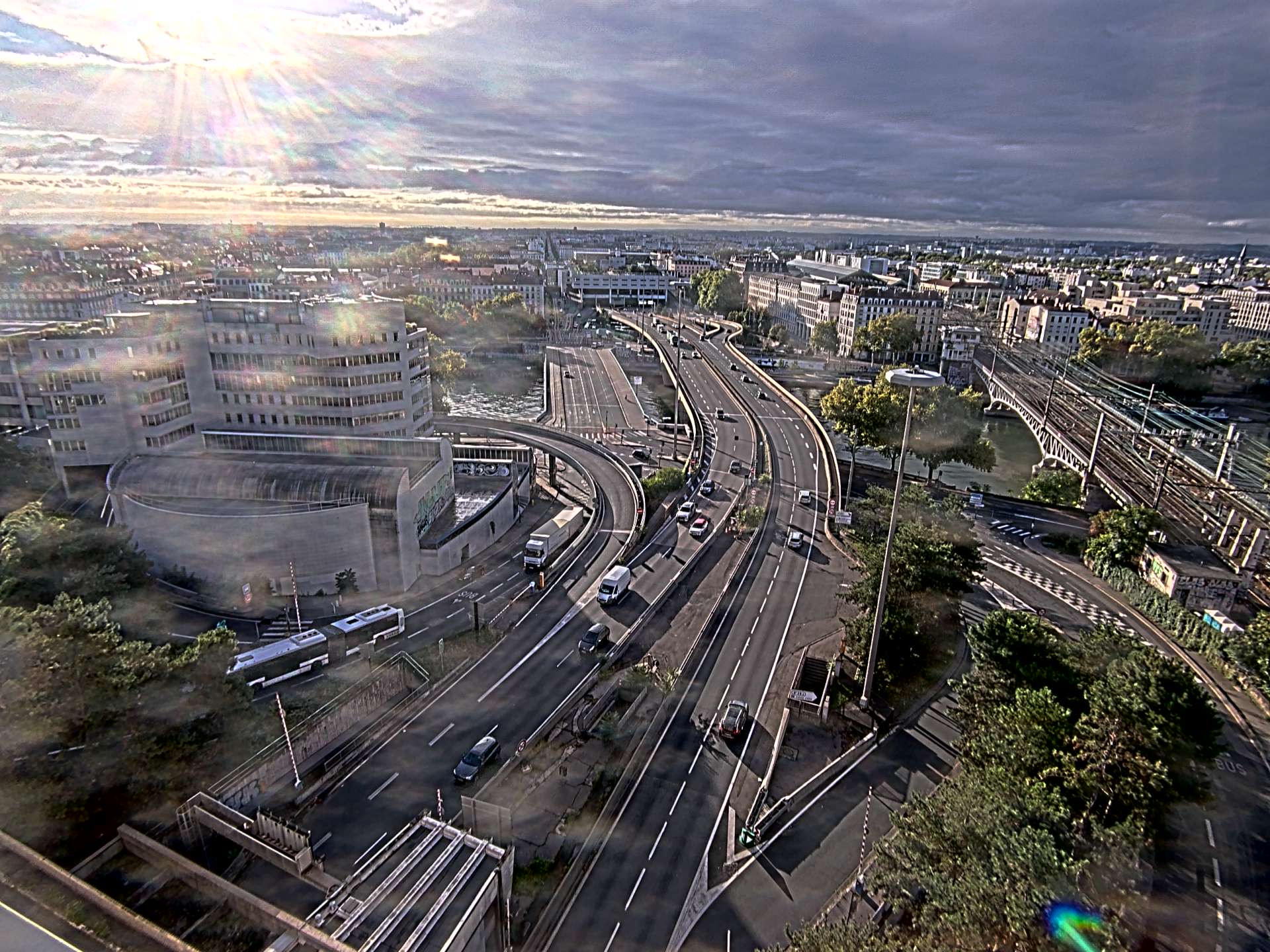 Caméra autoroute à Lyon Perrache à l'entrée Sud du Tunnel sous Fourvière, en direction de Marseille