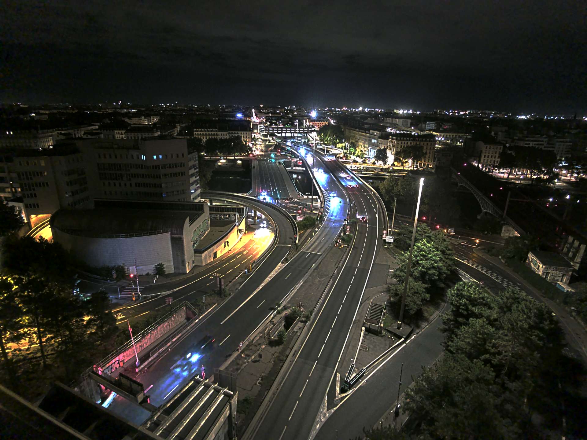 Caméra autoroute à Lyon Perrache à l'entrée Sud du Tunnel sous Fourvière, en direction de Marseille