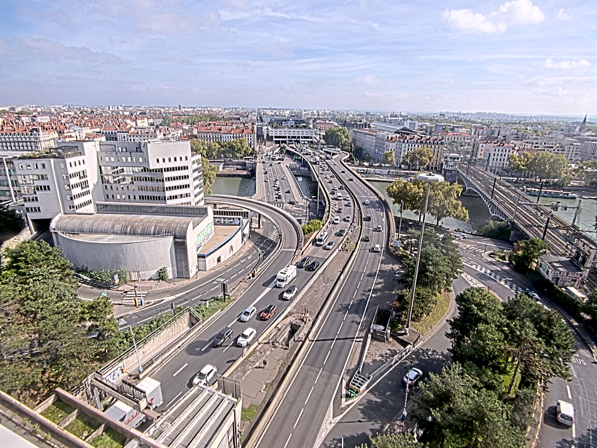 Caméra autoroute à Lyon Perrache à l'entrée Sud du Tunnel sous Fourvière, en direction de Marseille