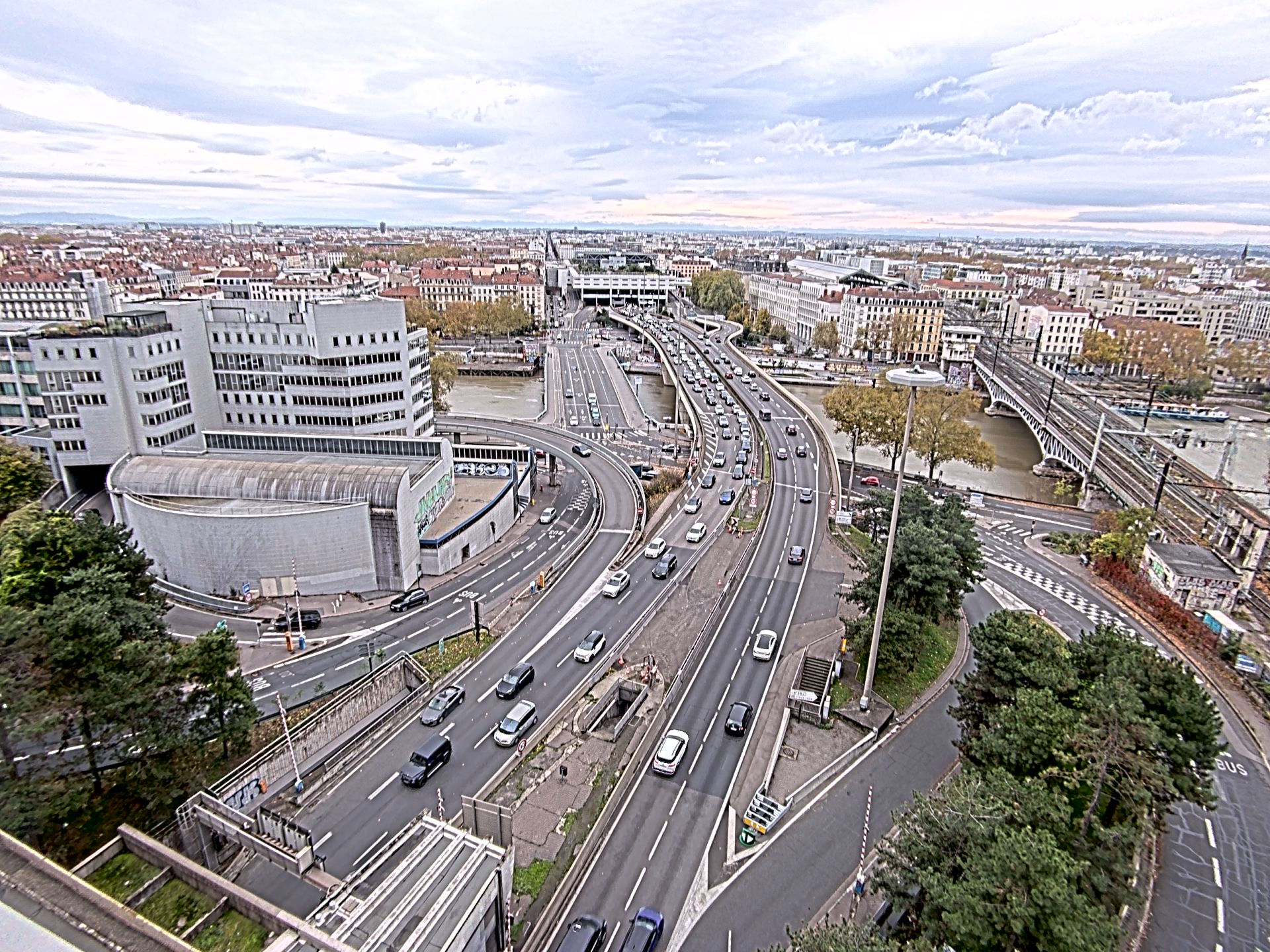 Caméra autoroute à Lyon Perrache à l'entrée Sud du Tunnel sous Fourvière, en direction de Marseille