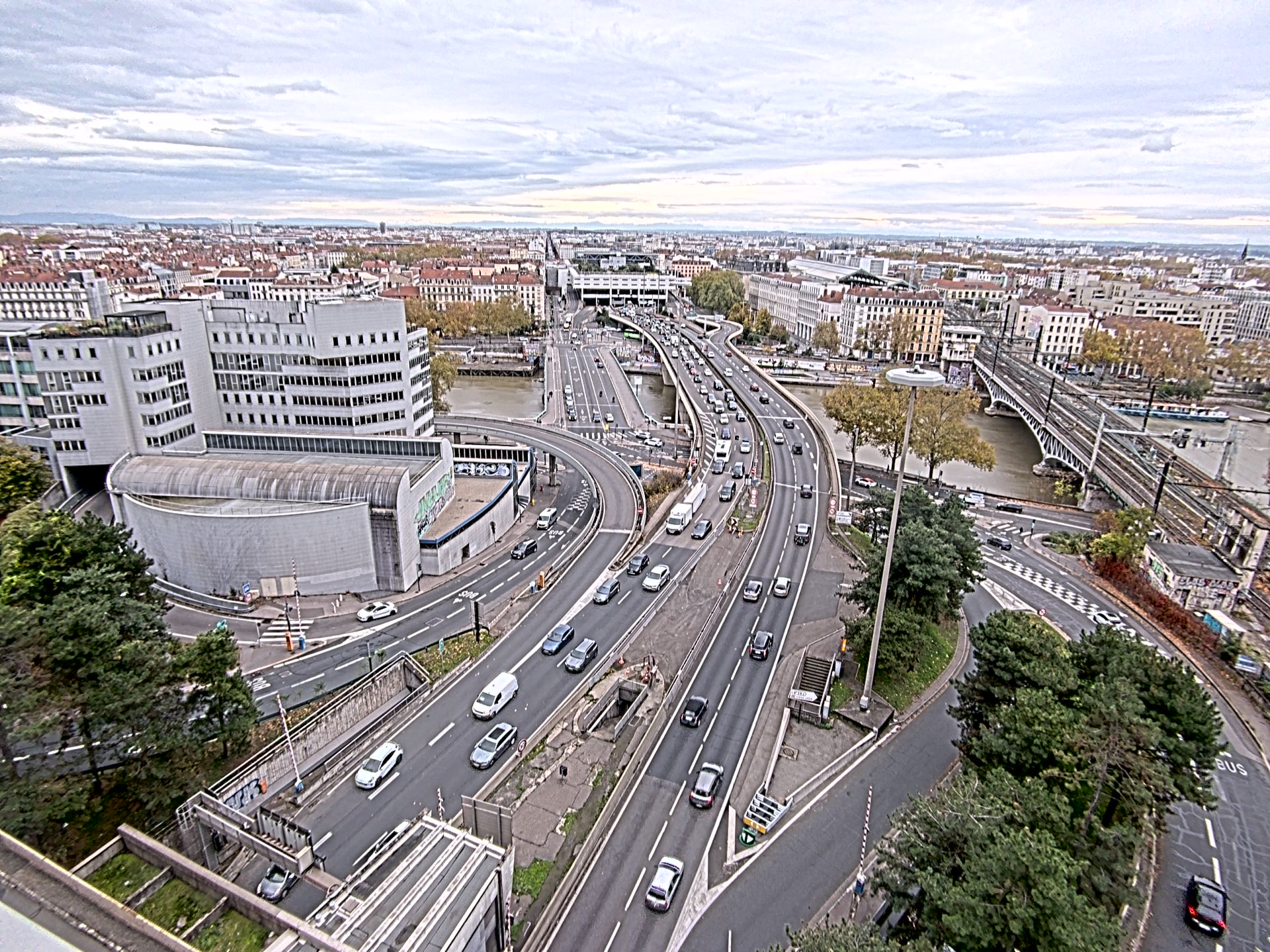 Caméra autoroute à Lyon Perrache à l'entrée Sud du Tunnel sous Fourvière, en direction de Marseille