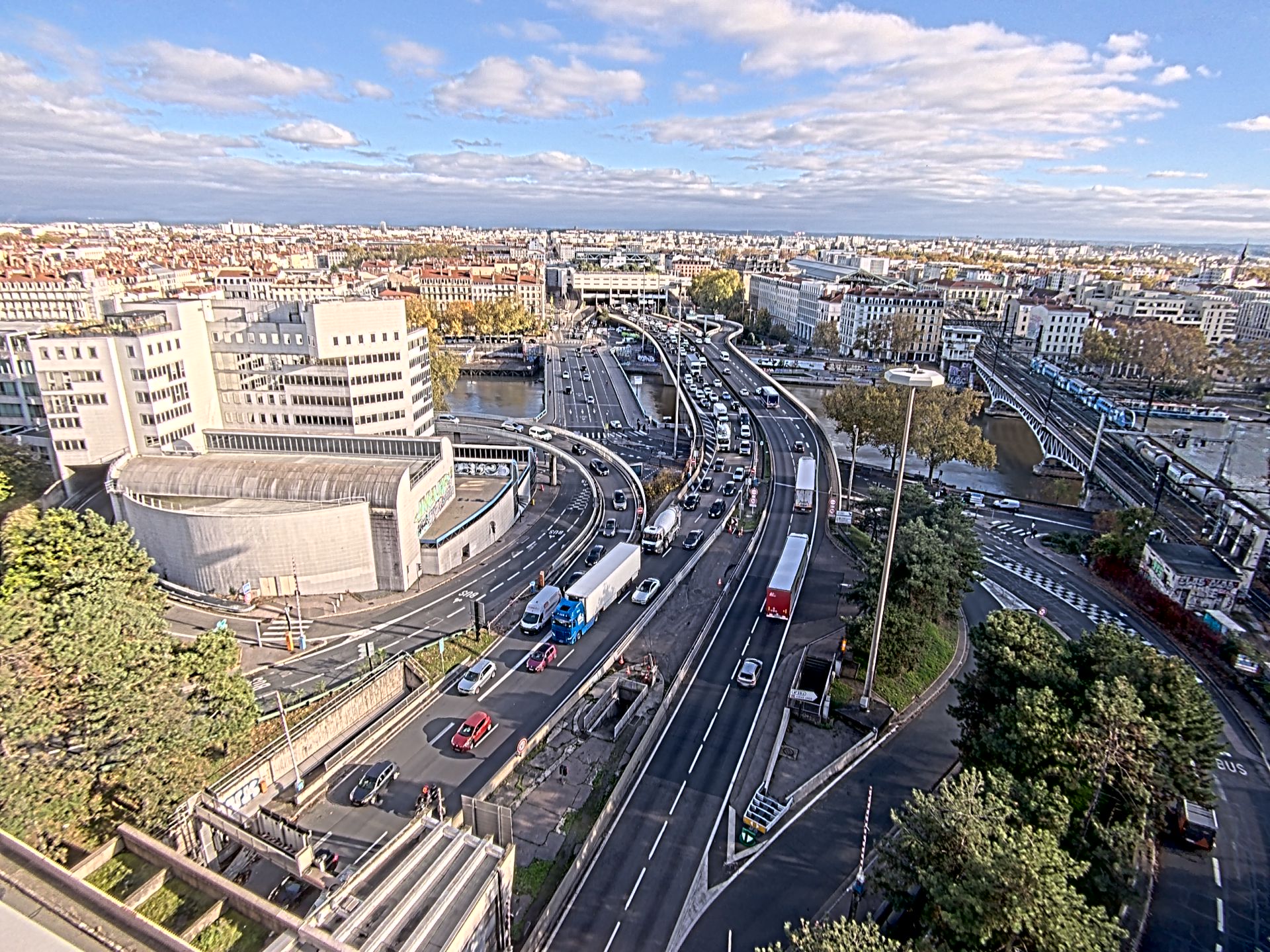 Caméra autoroute à Lyon Perrache à l'entrée Sud du Tunnel sous Fourvière, en direction de Marseille