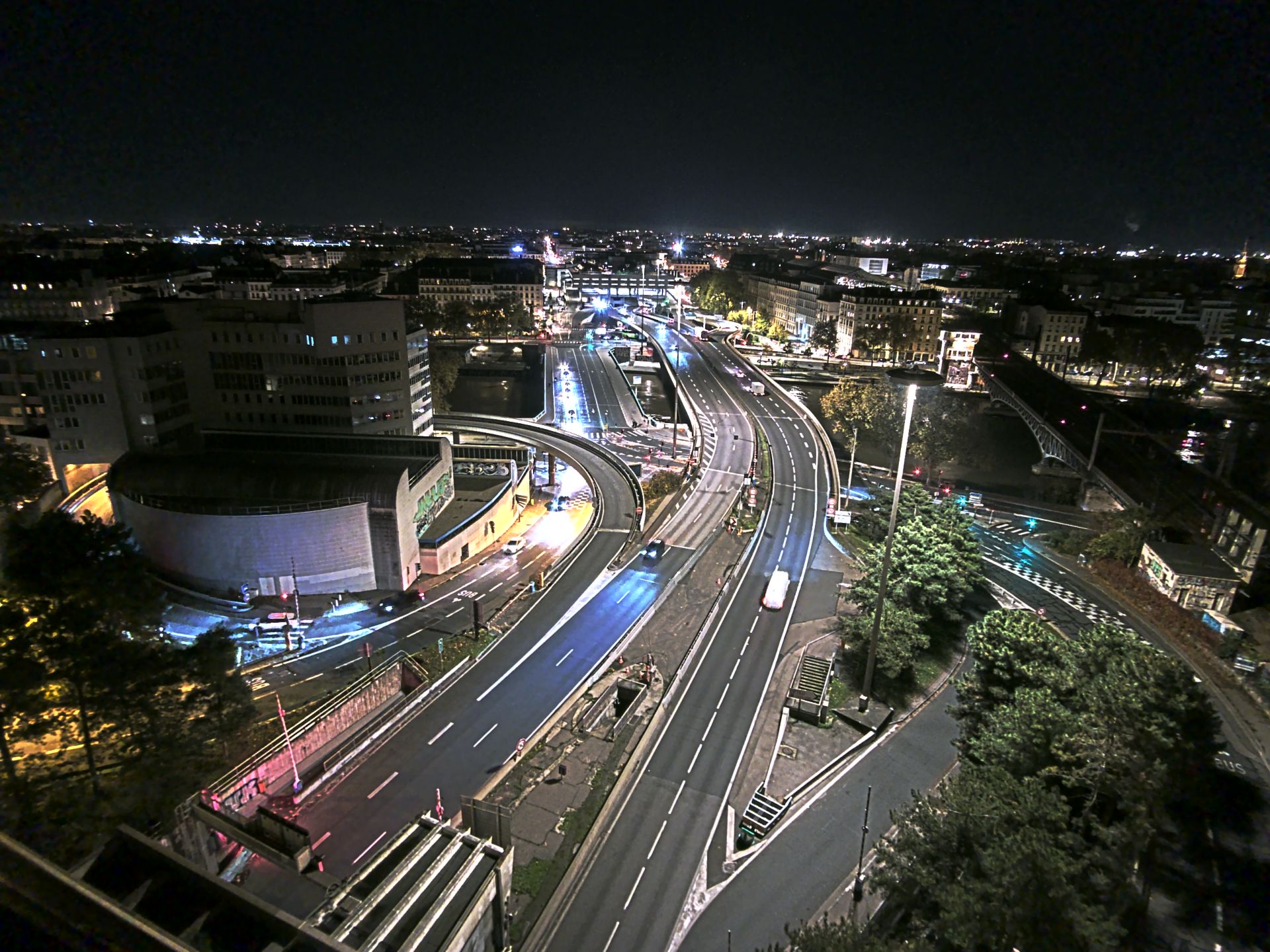 Caméra autoroute à Lyon Perrache à l'entrée Sud du Tunnel sous Fourvière, en direction de Marseille