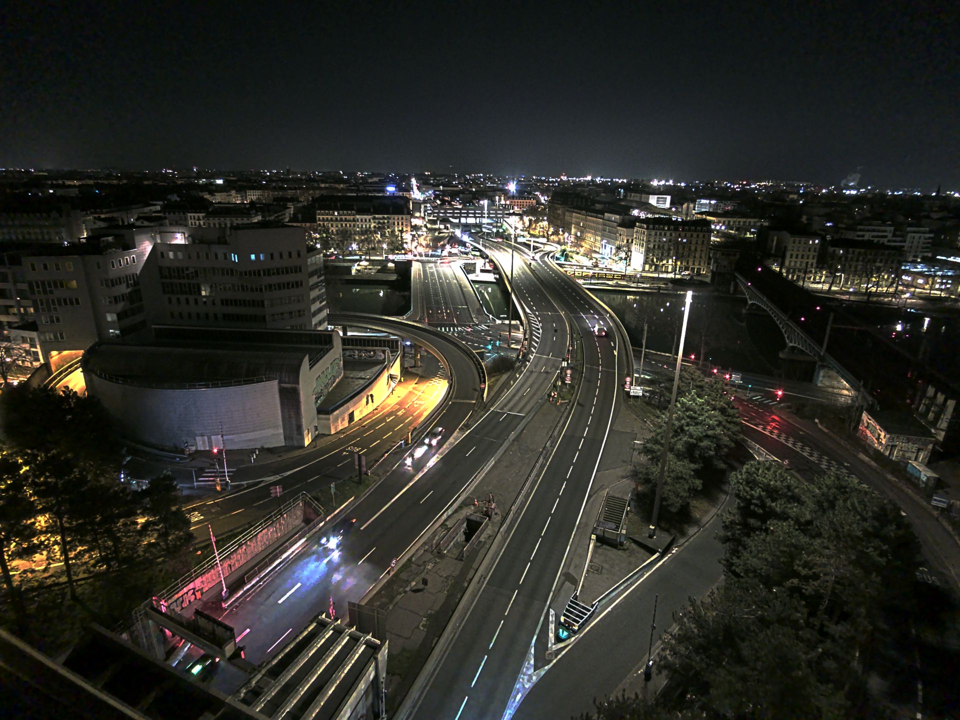 Caméra autoroute à Lyon Perrache à l'entrée Sud du Tunnel sous Fourvière, en direction de Marseille