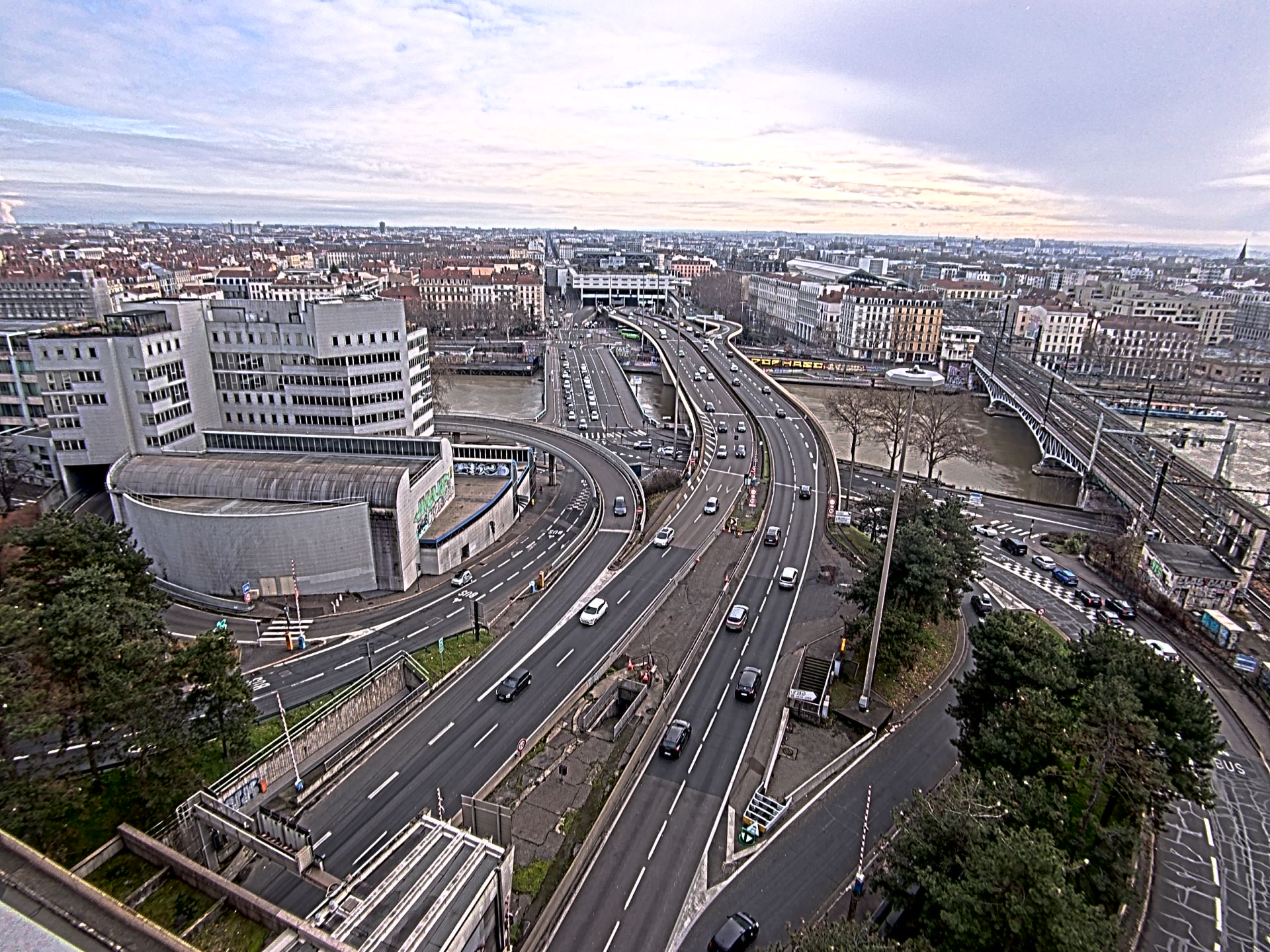 Caméra autoroute à Lyon Perrache à l'entrée Sud du Tunnel sous Fourvière, en direction de Marseille